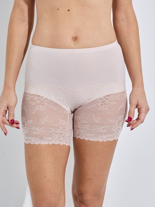 Panty gainant microfibre et dentelle anti-frottements Femme Beige VIRAGE FA1