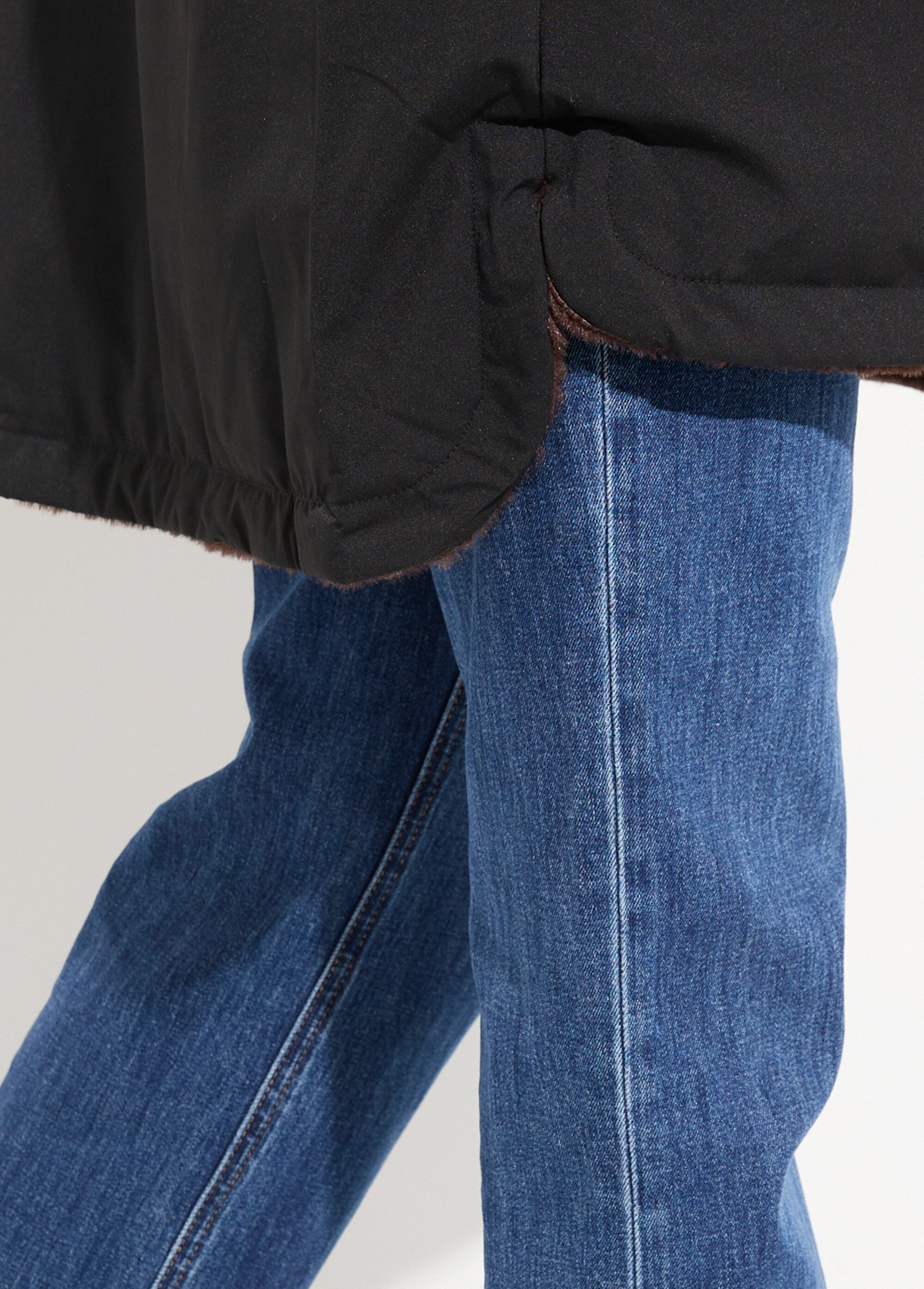 Parka réversible fourrure, avec capuche Femme Noir ATT-AT8586 DE2