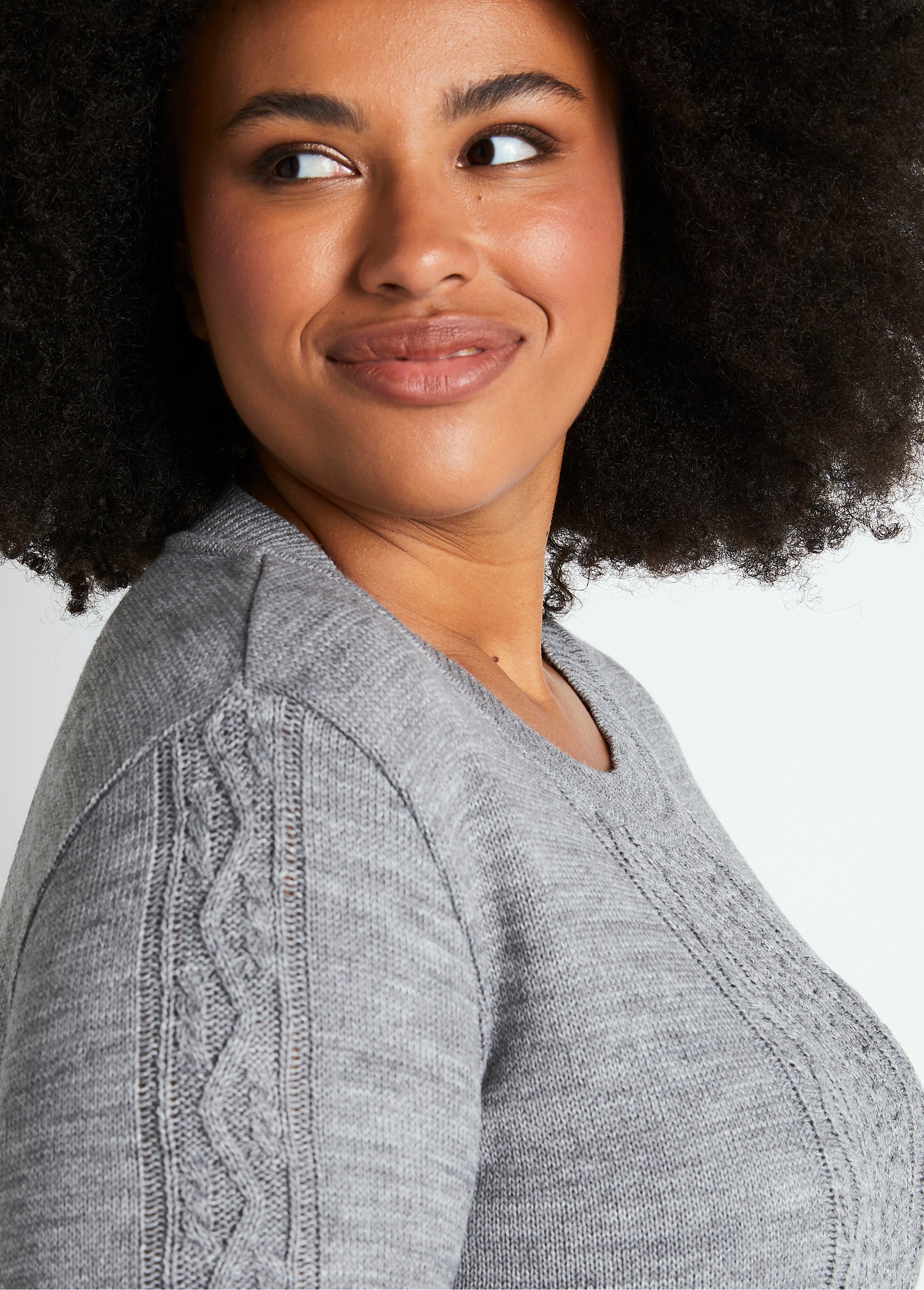 Robe pull courte maille fantaisie