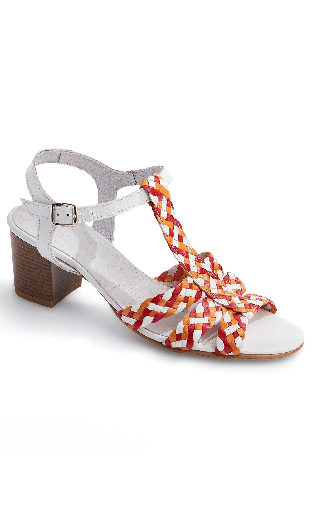 Sandale cuir tressée fantaisie