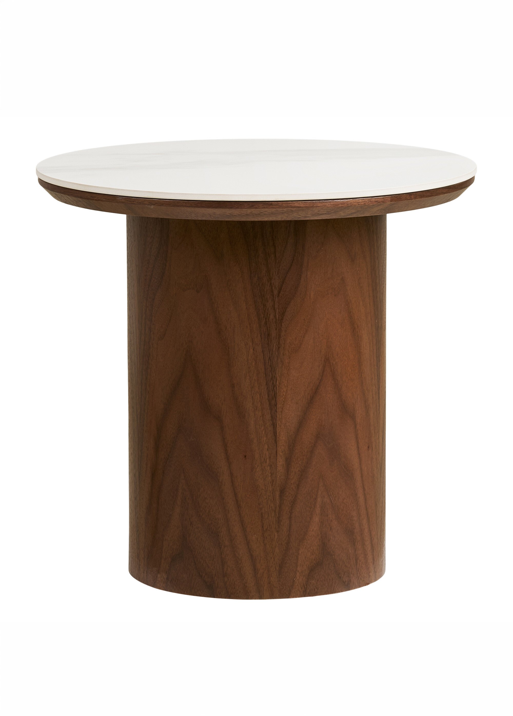 Table d'appoint céramique et frêne NOLI BLANC ET BRUN FONCE HN-2151080 DE1