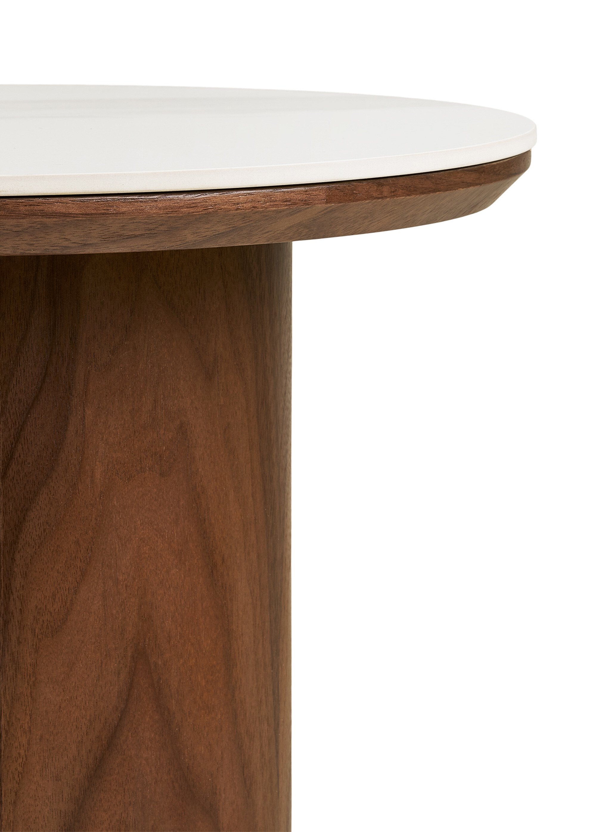 Table d'appoint céramique et frêne NOLI BLANC ET BRUN FONCE HN-2151080 DE2