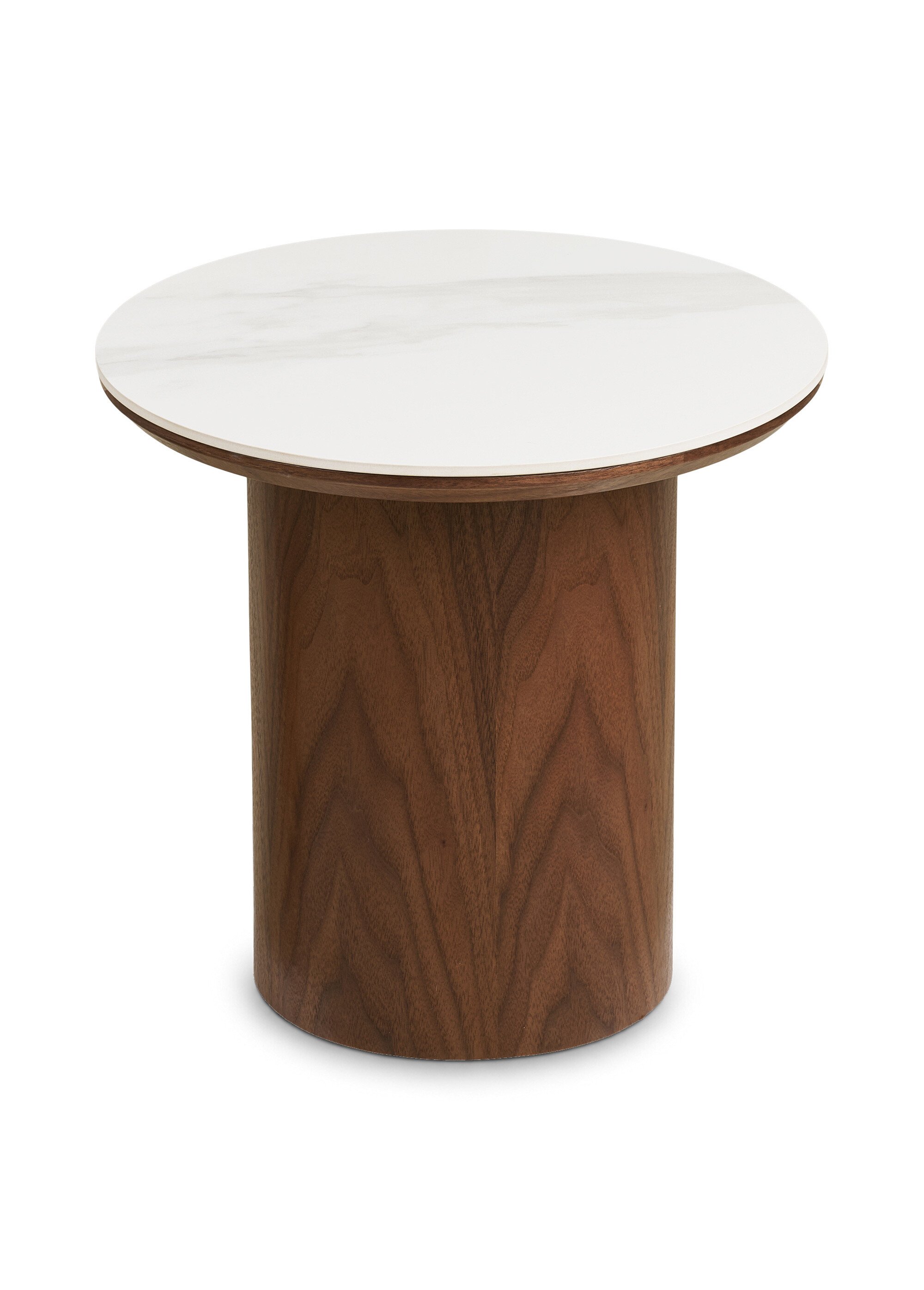Table d'appoint céramique et frêne NOLI BLANC ET BRUN FONCE HN-2151080 FA1