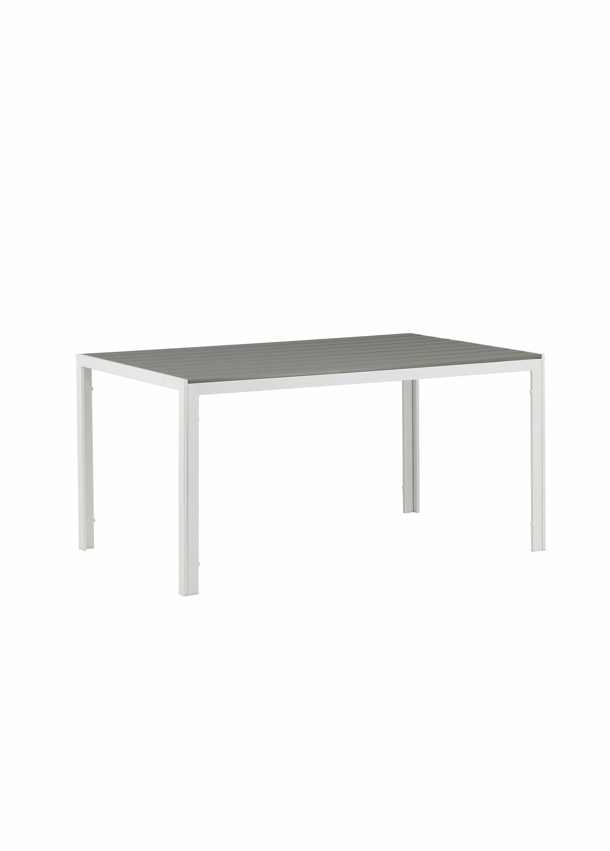 Table jardin 6 pers, alu et façon bois GRIS VEN-1025-400 FA1