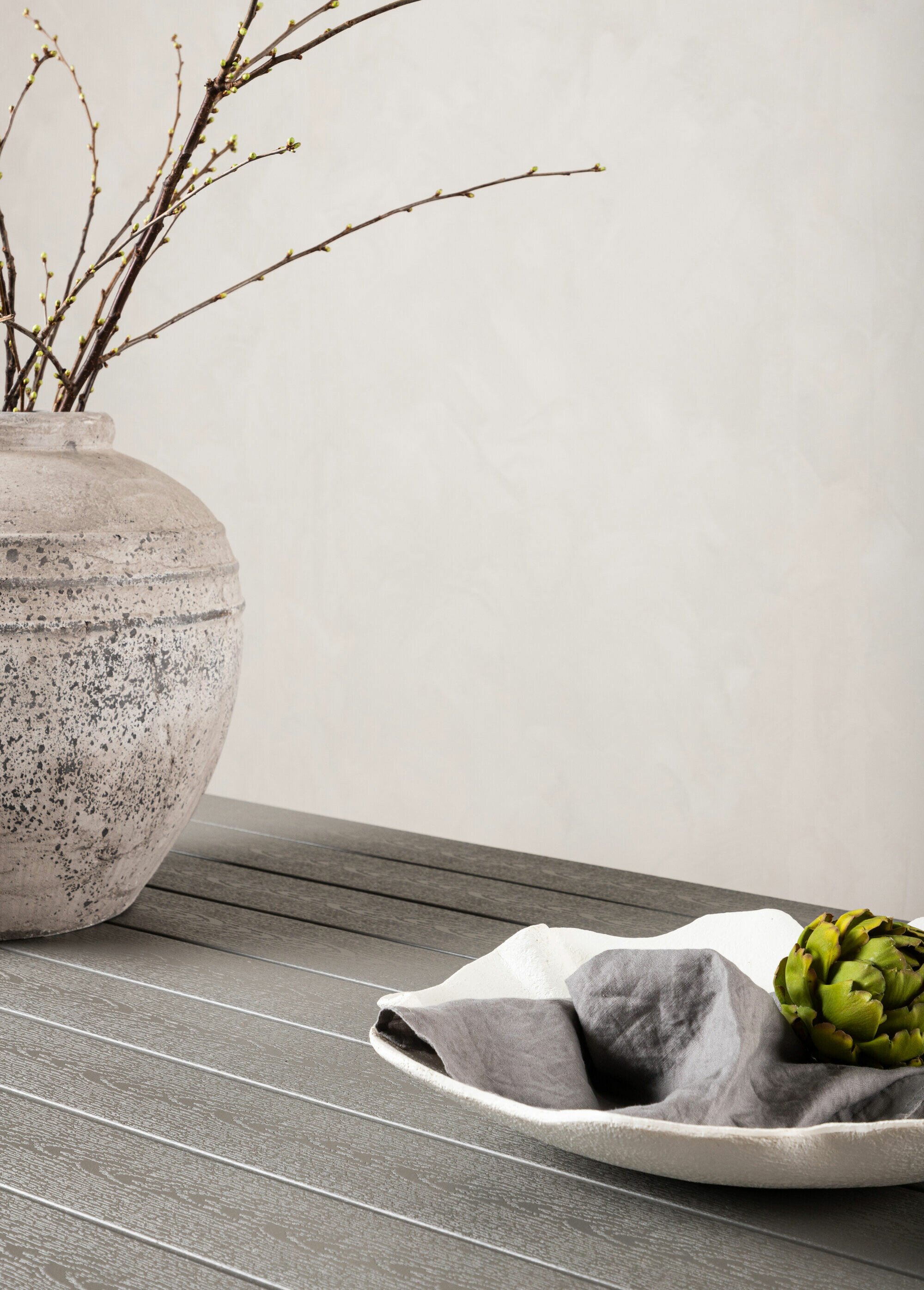 Table jardin 8 pers, alu et bois laqué GRIS VEN-1026-101 DE1