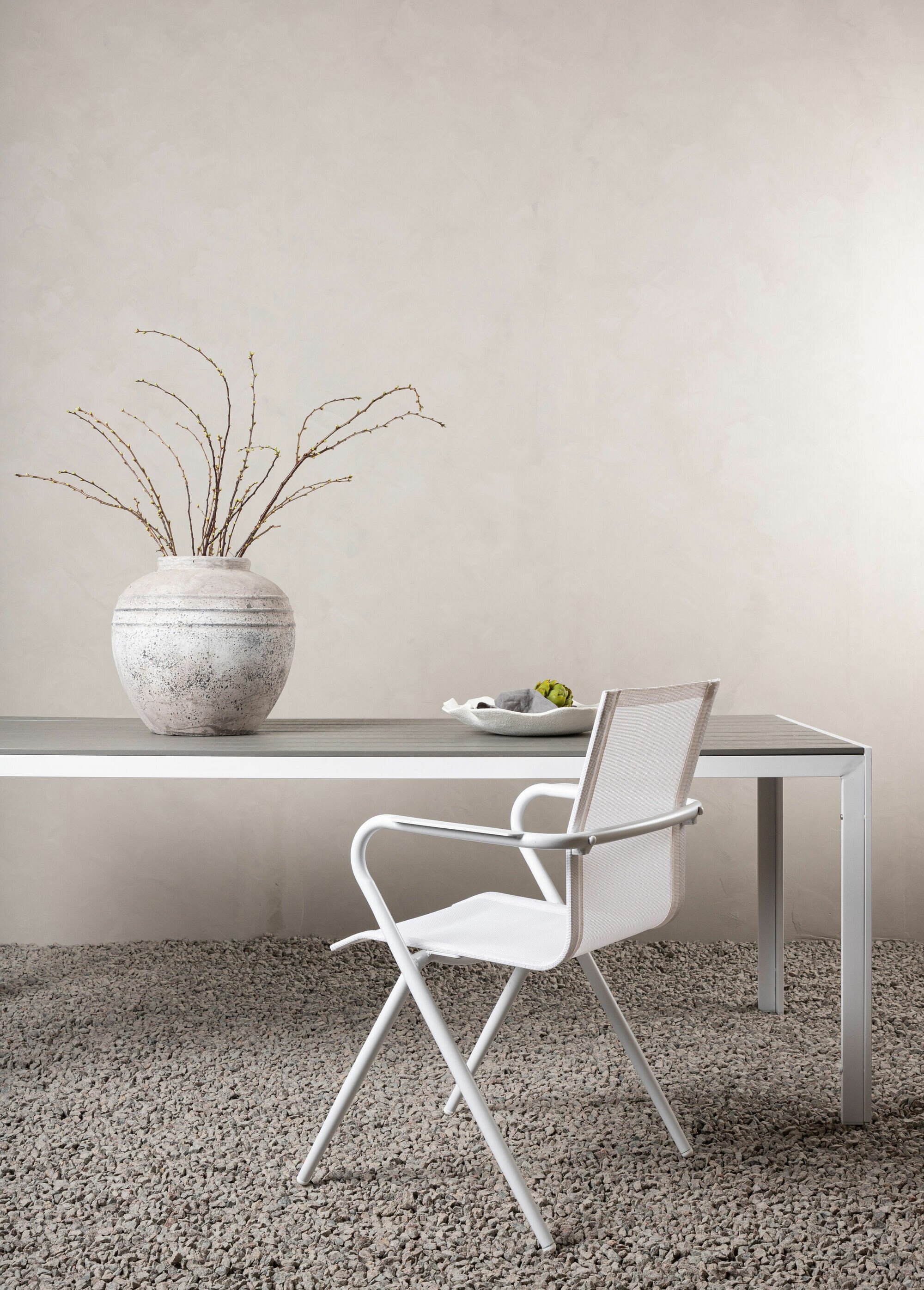 Table jardin 8 pers, alu et bois laqué GRIS VEN-1026-101 SI1