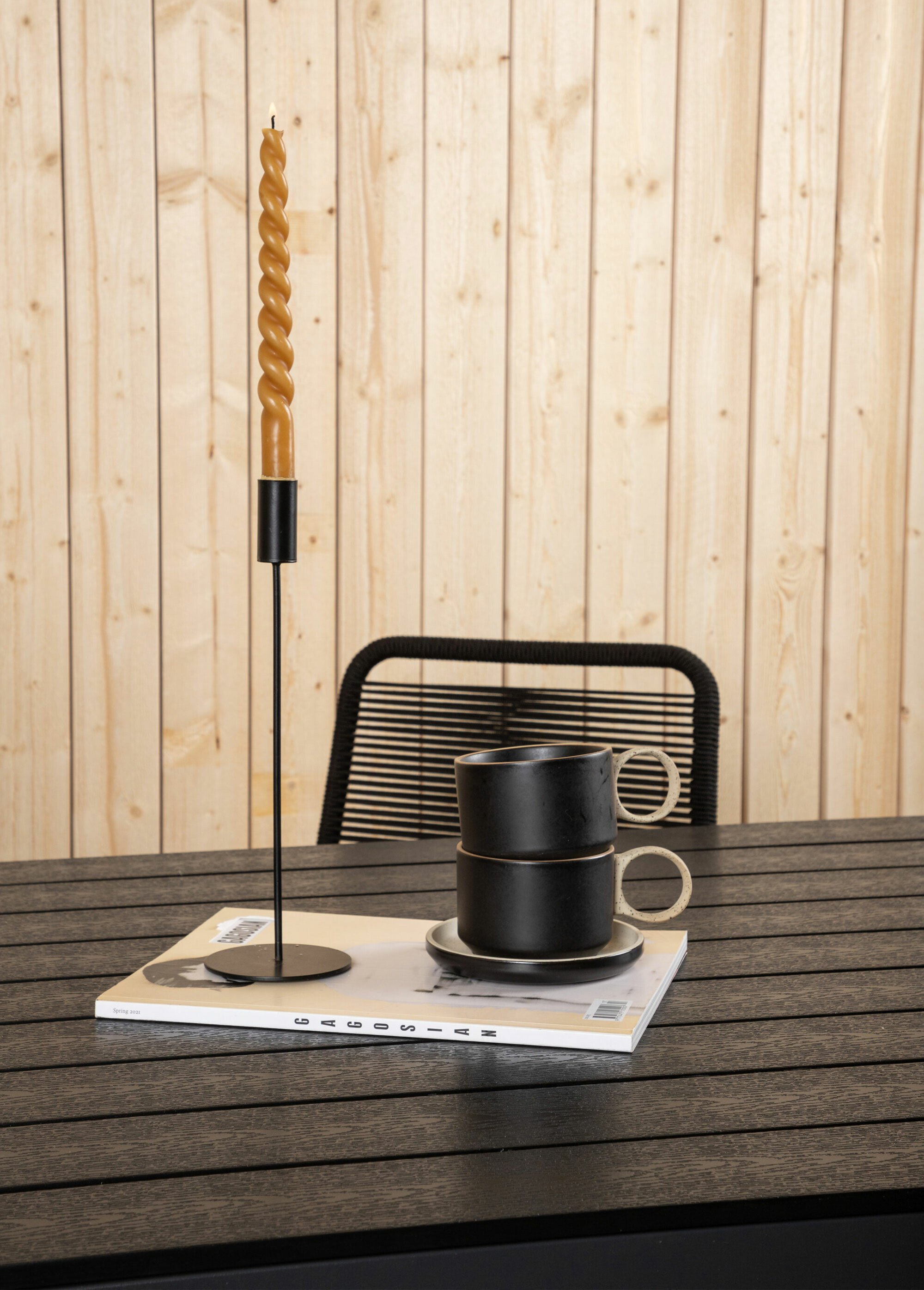 Table jardin 8 pers, alu et bois laqué