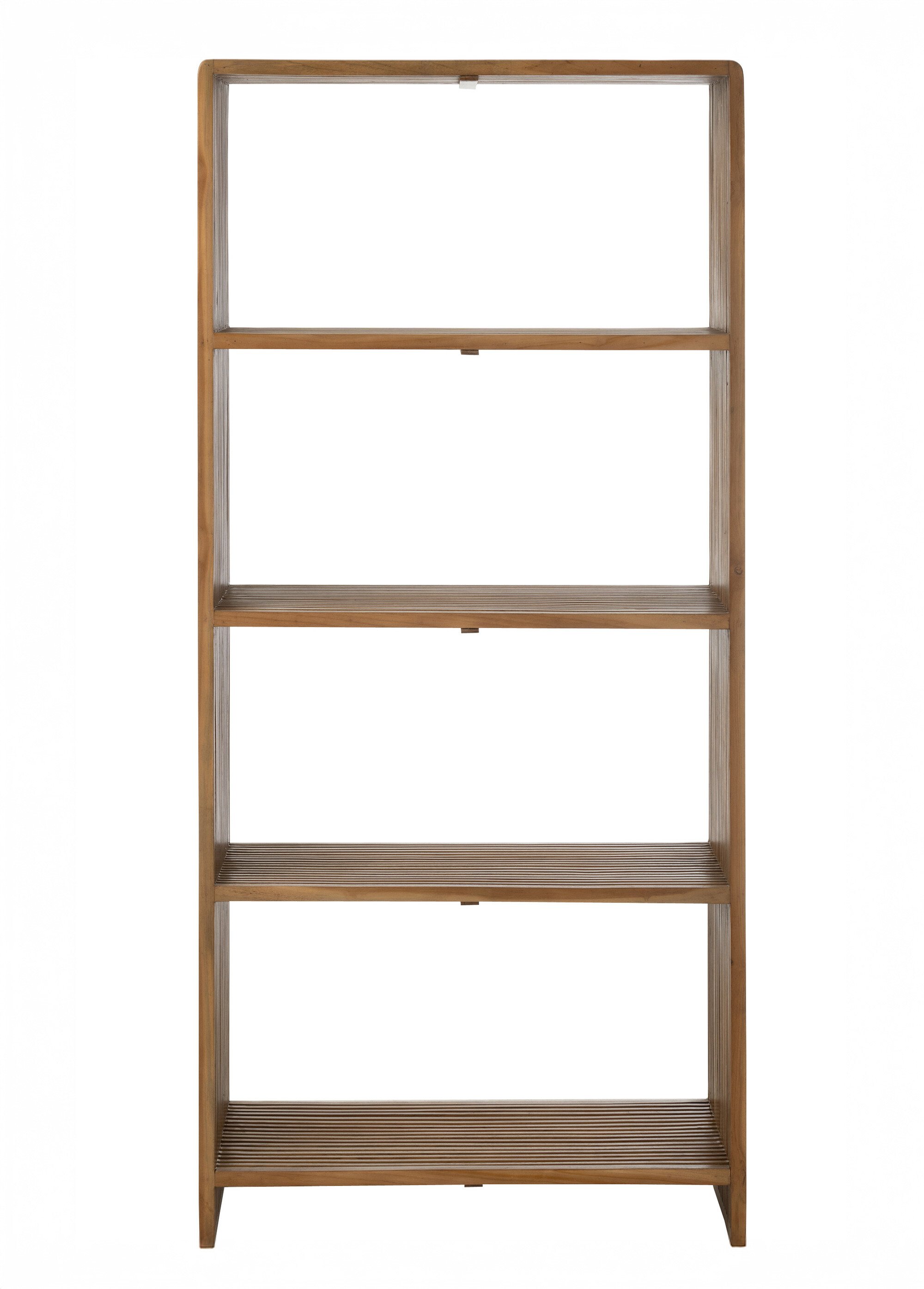 Bibliothèque en teck, design ajouré 2N BEIGE JP-40804 DE1