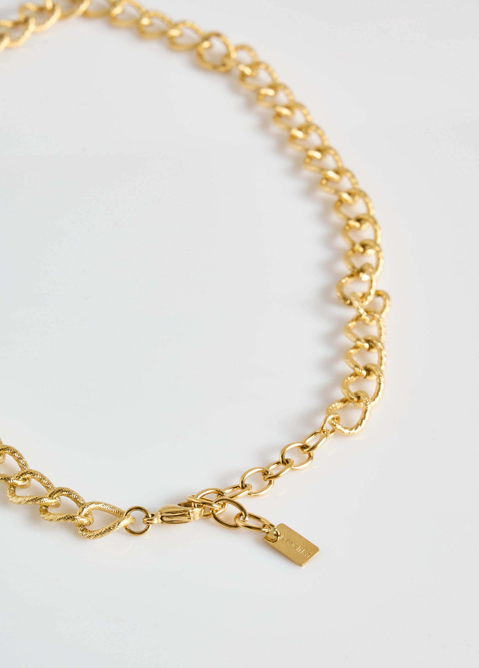 Collier gourmette ras de cou en acier Doré L08-266 DE2