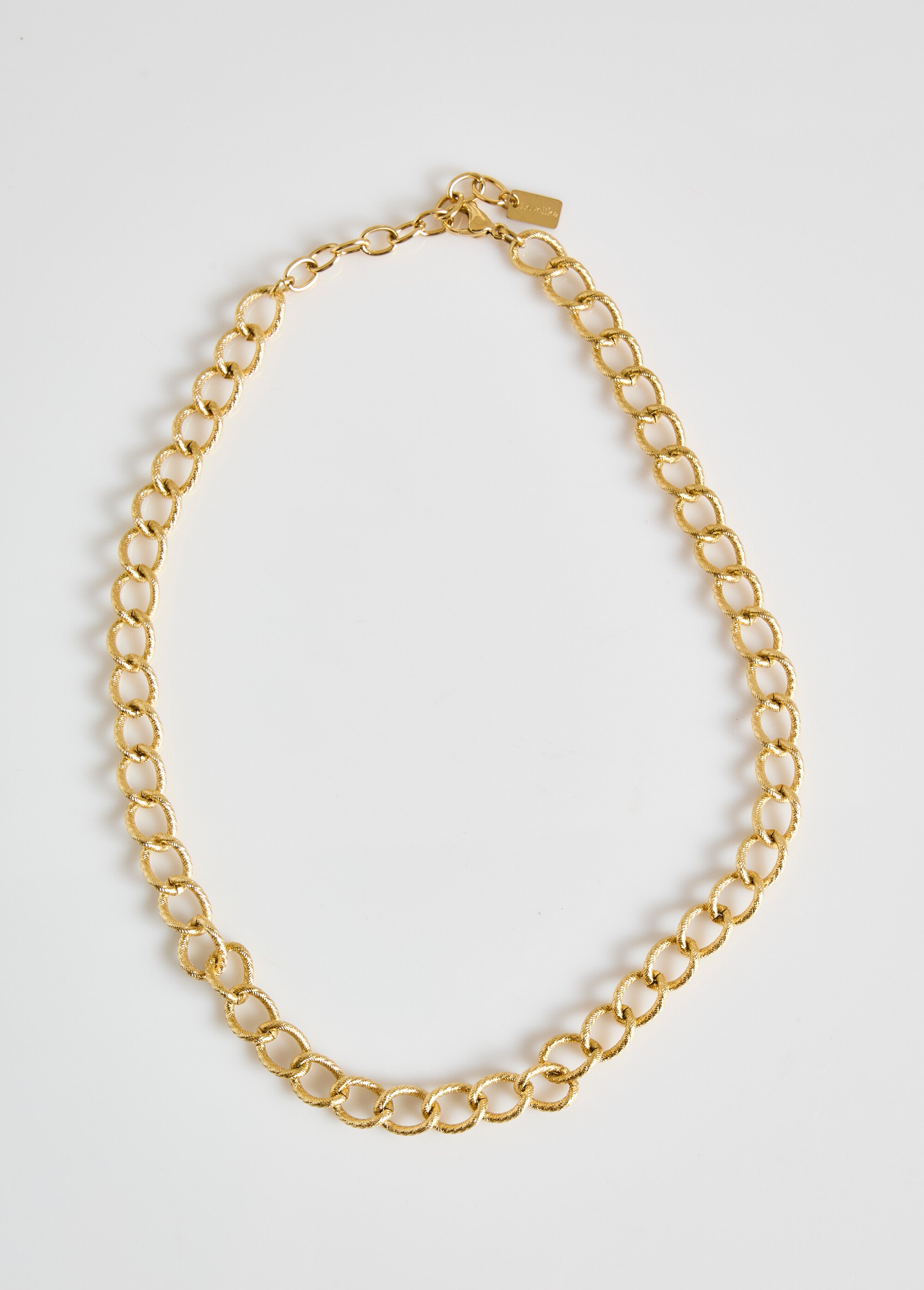 Collier gourmette ras de cou en acier Doré L08-266 FA1