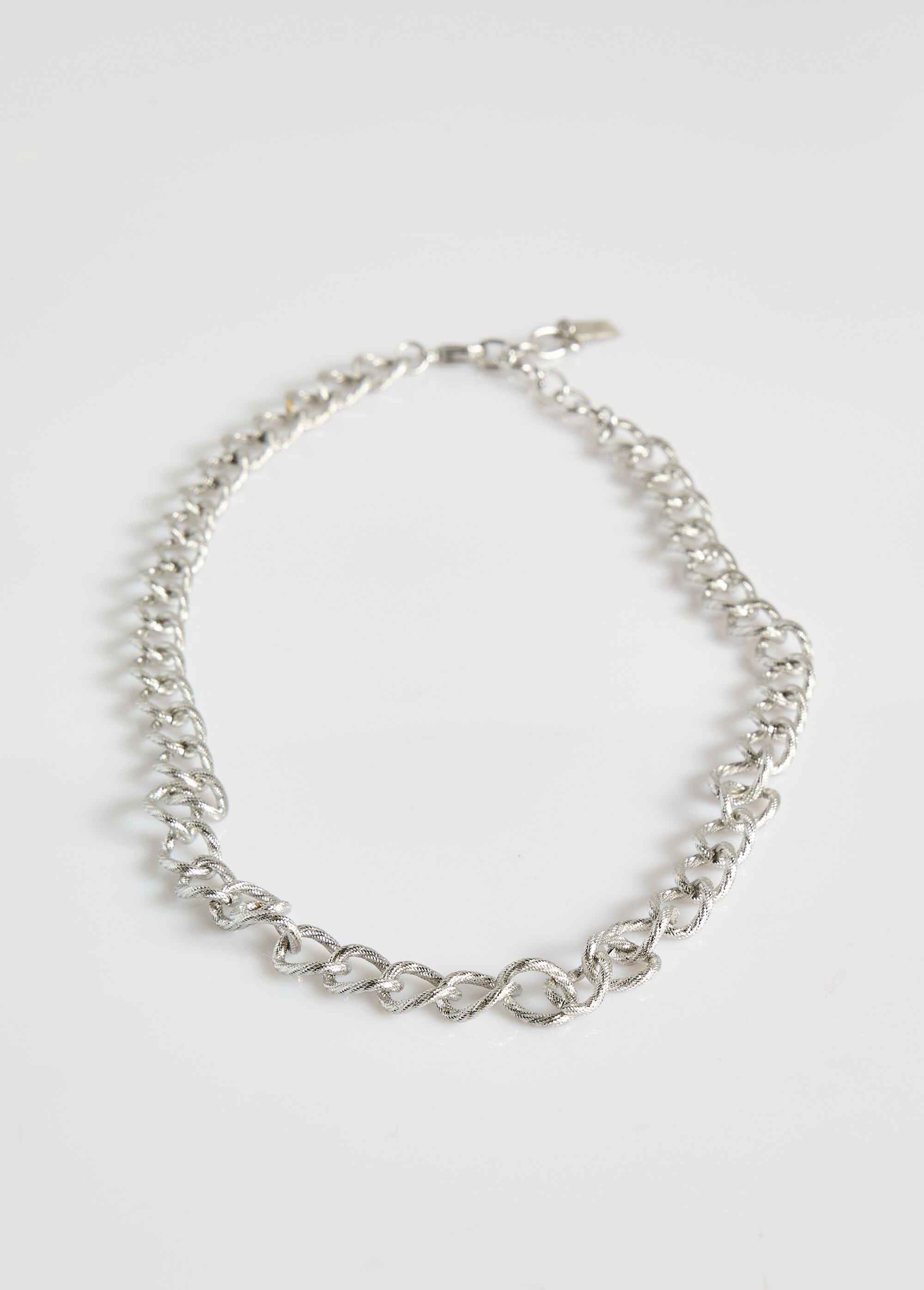 Collier gourmette ras de cou en acier Argenté L08-266 DE1