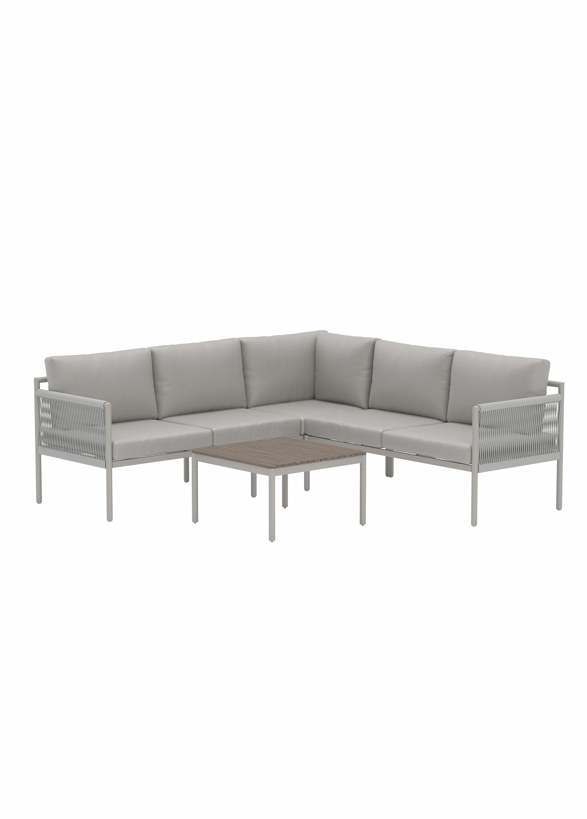 Canapé d'angle tressé + Table basse BEIGE VEN-9882-222 FA1