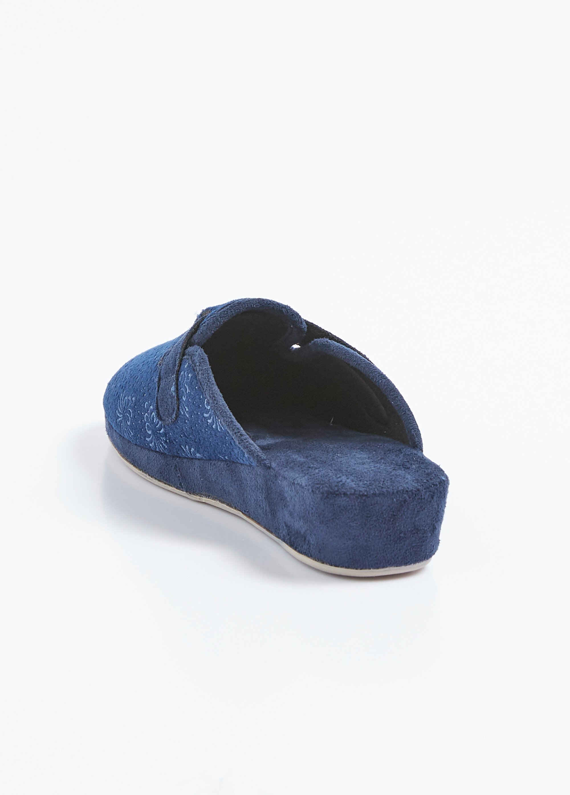 Chaussons mules scratchés largeur confort Femme Bleu OGLIO DO1