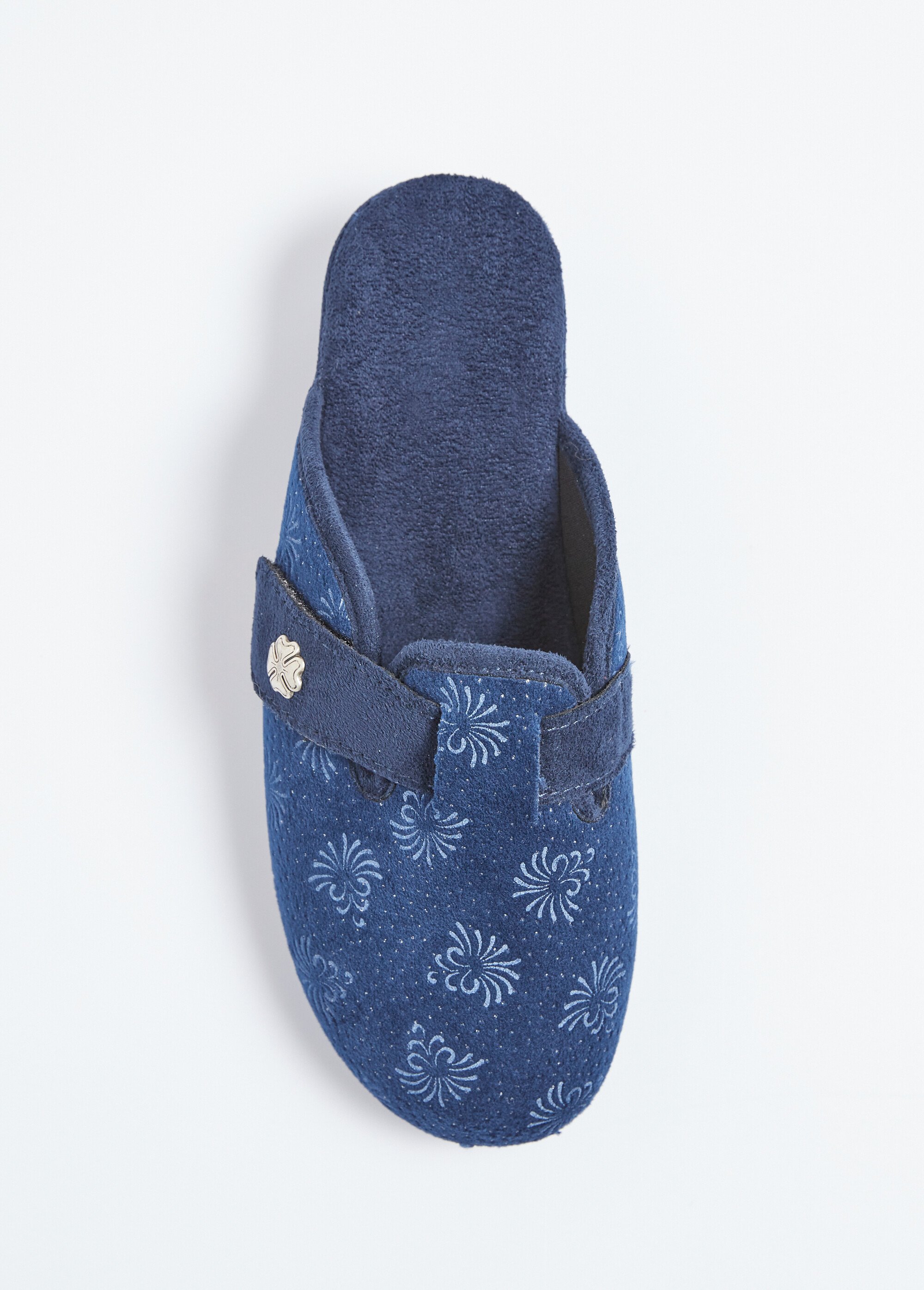 Chaussons mules scratchés largeur confort Femme Bleu OGLIO OV1