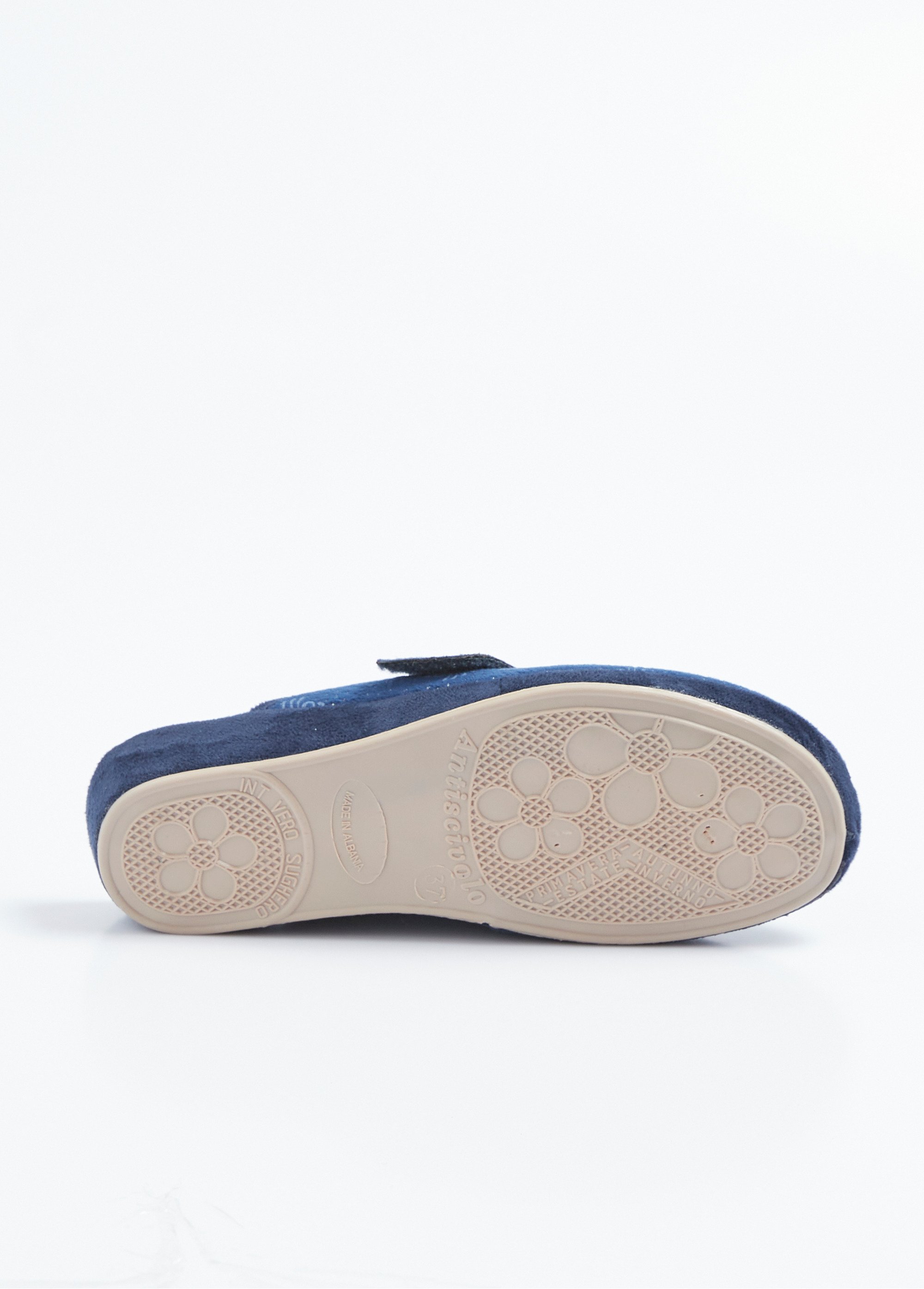 Chaussons mules scratchés largeur confort Femme Bleu OGLIO UN1