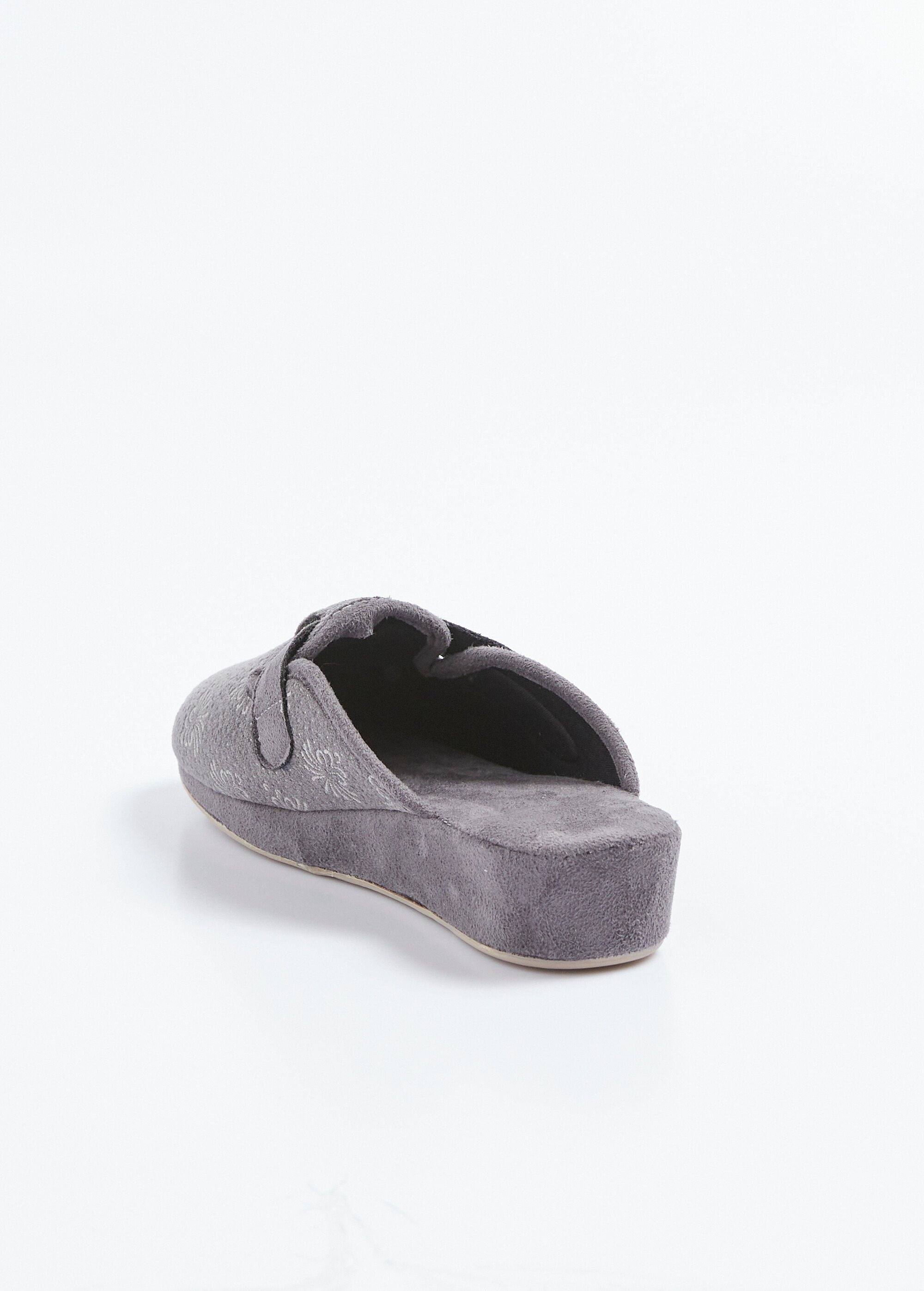 Chaussons mules scratchés largeur confort Femme Gris OGLIO DO1