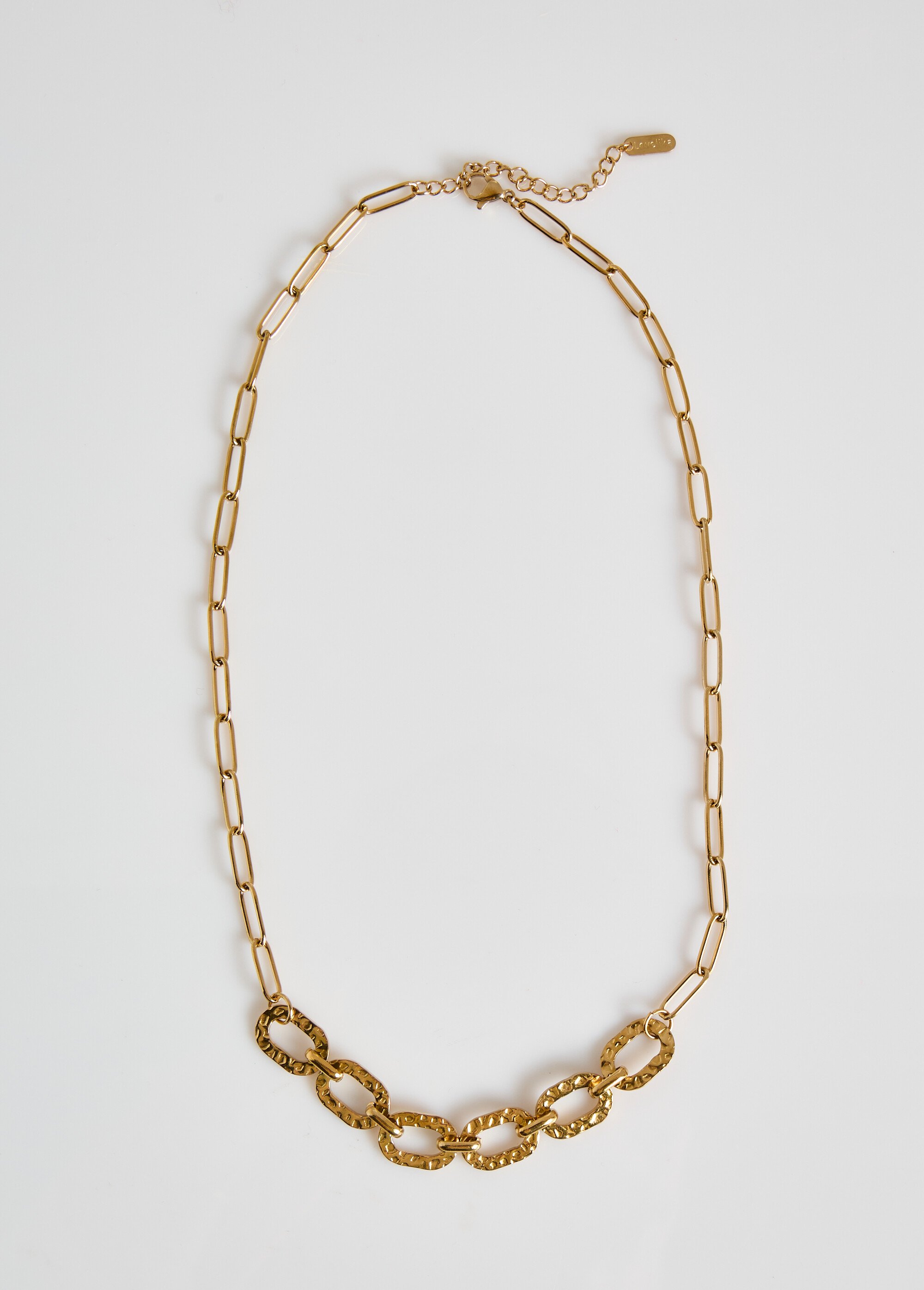 Collier ras de cou en acier inox martelé