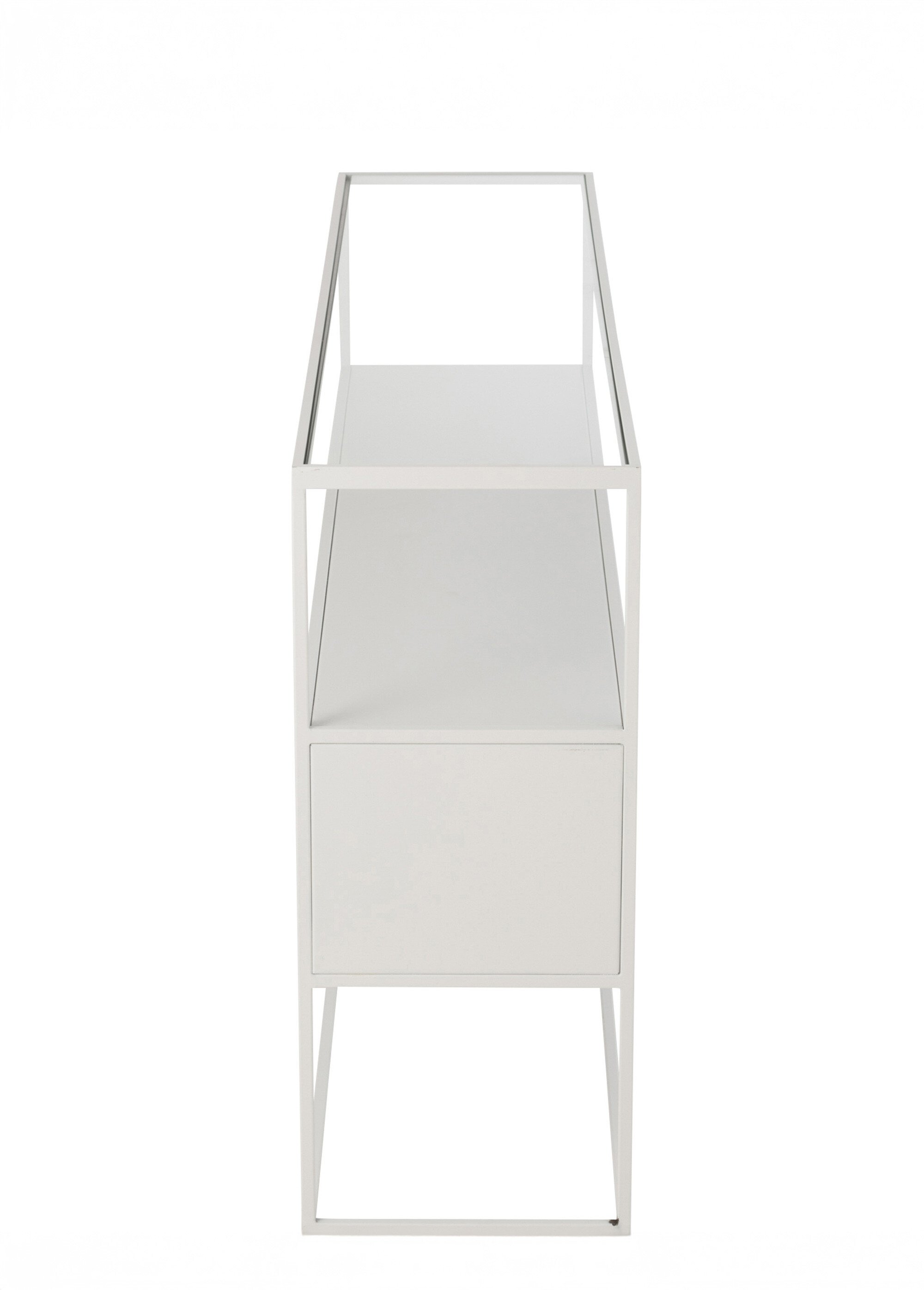 Console en métal et plateau verre, clair BLANC JP-46210 DR1