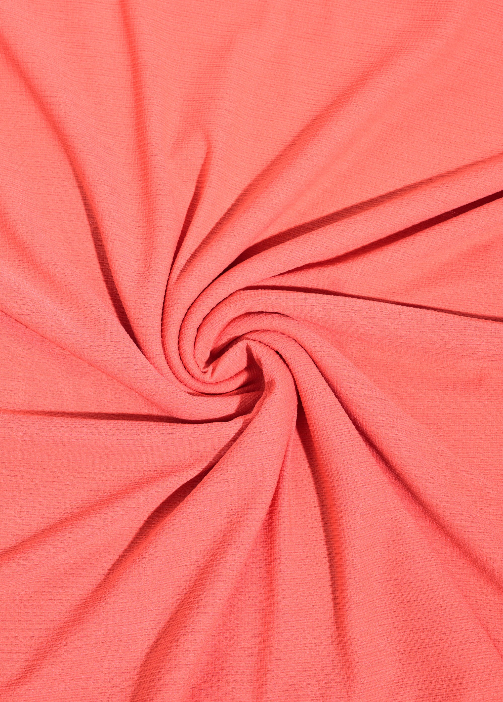 Coupon tissu habillement jersey ligné 2C ROSE COT144084 FA1