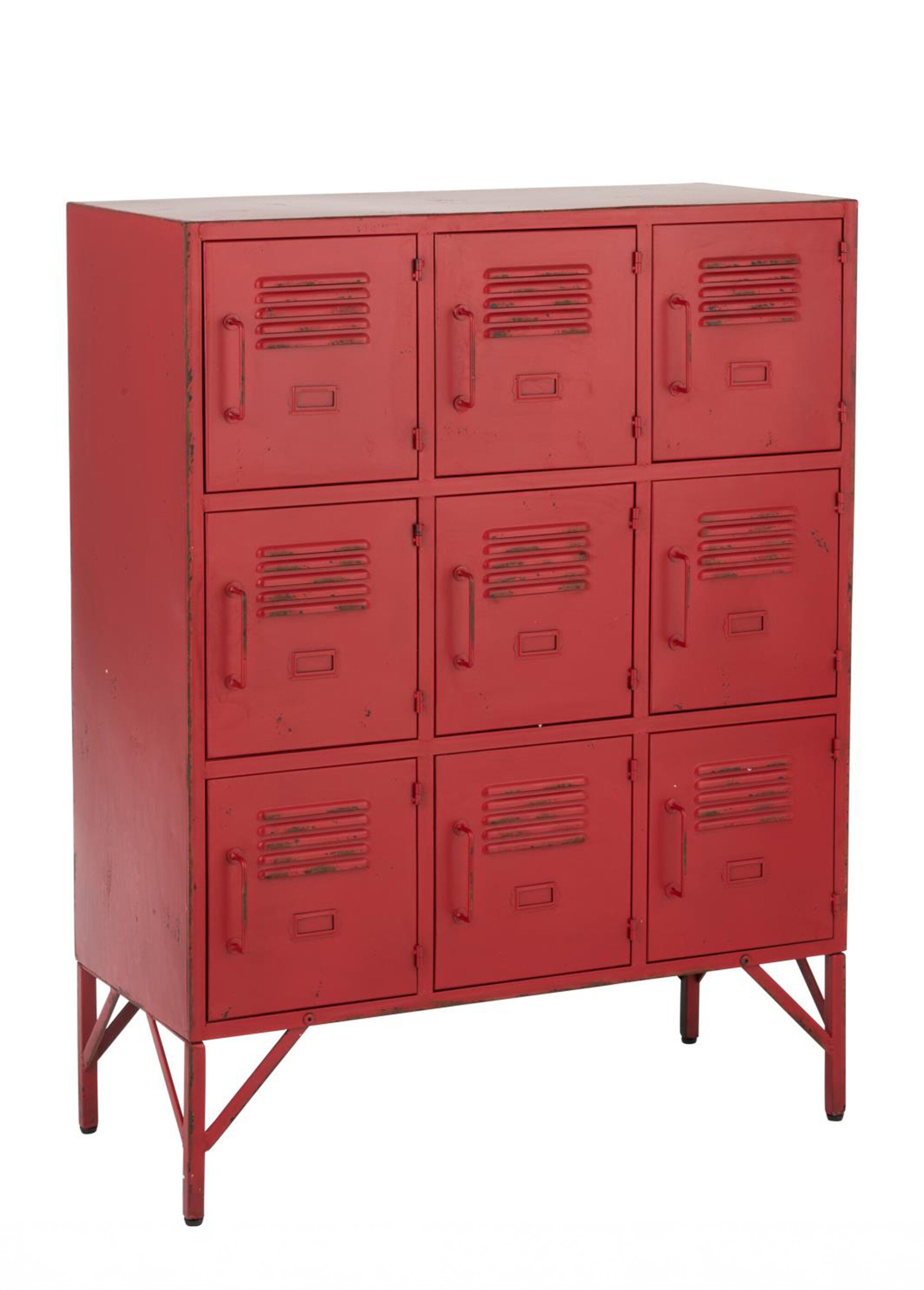 Etagère casiers métal type industriel 2R ROUGE JP-97861 FA1