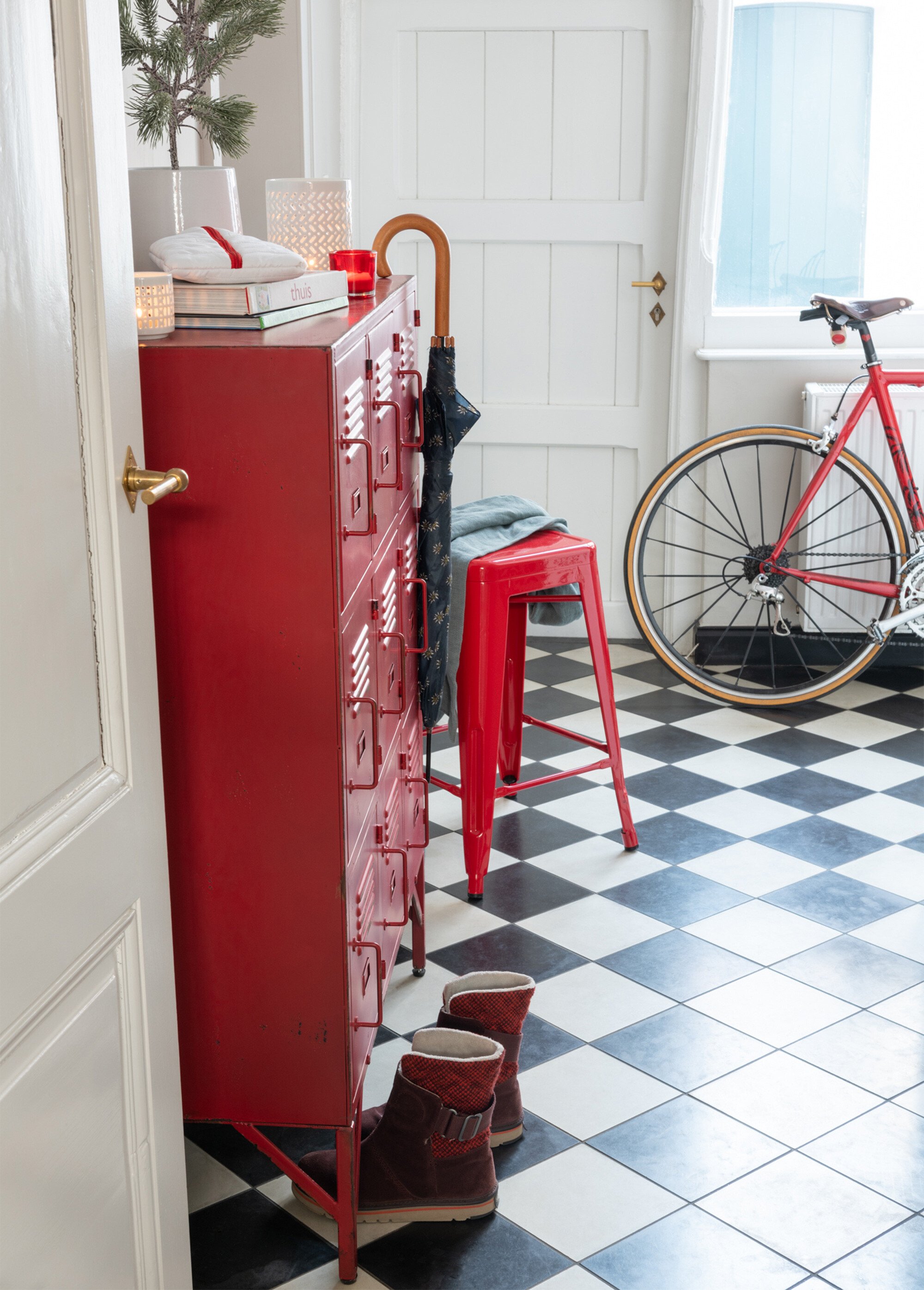 Etagère casiers métal type industriel 2R ROUGE JP-97861 SI1