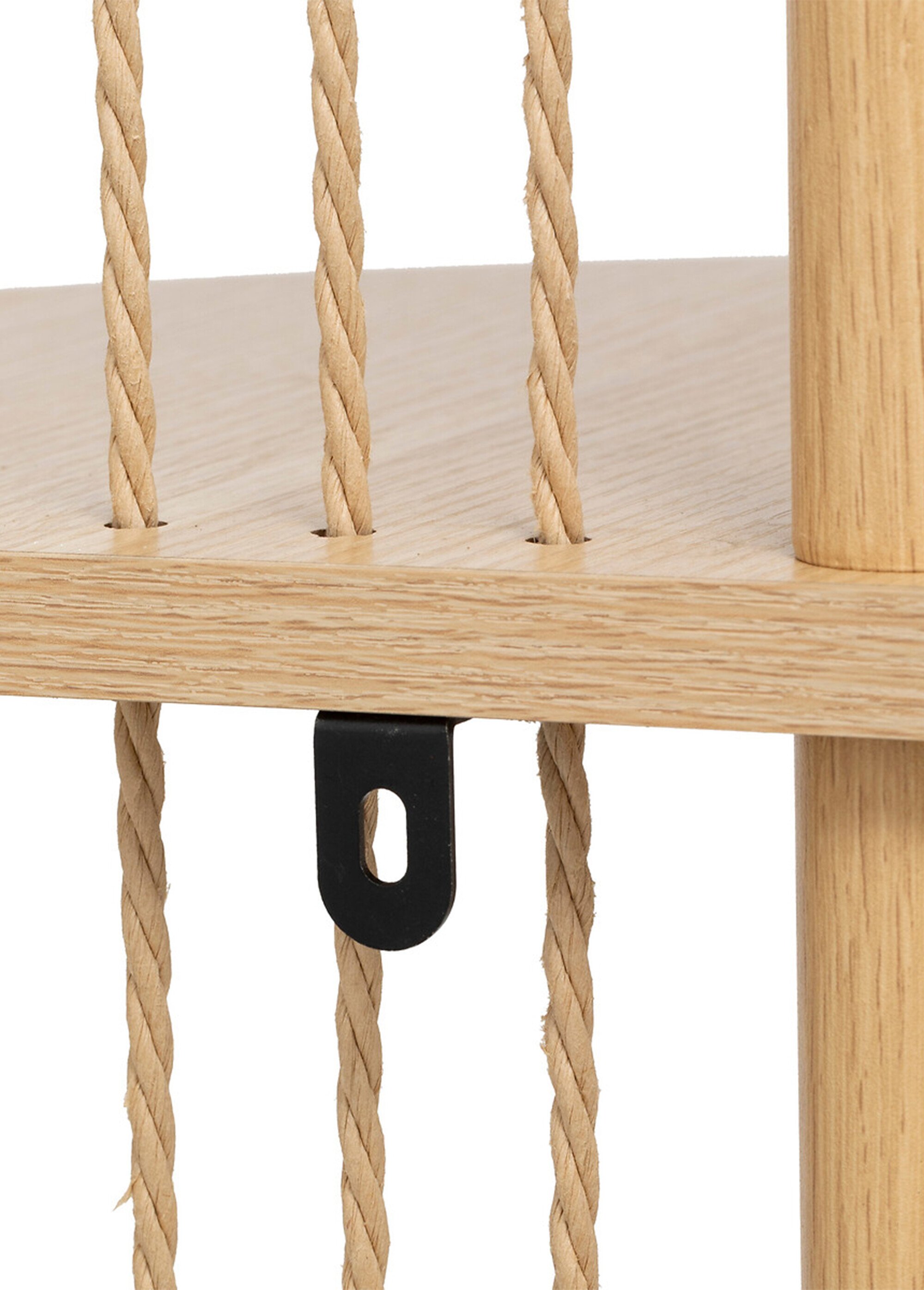 Etagère d'angle avec cordes + décor bois BEIGE JJA-193641 DE2