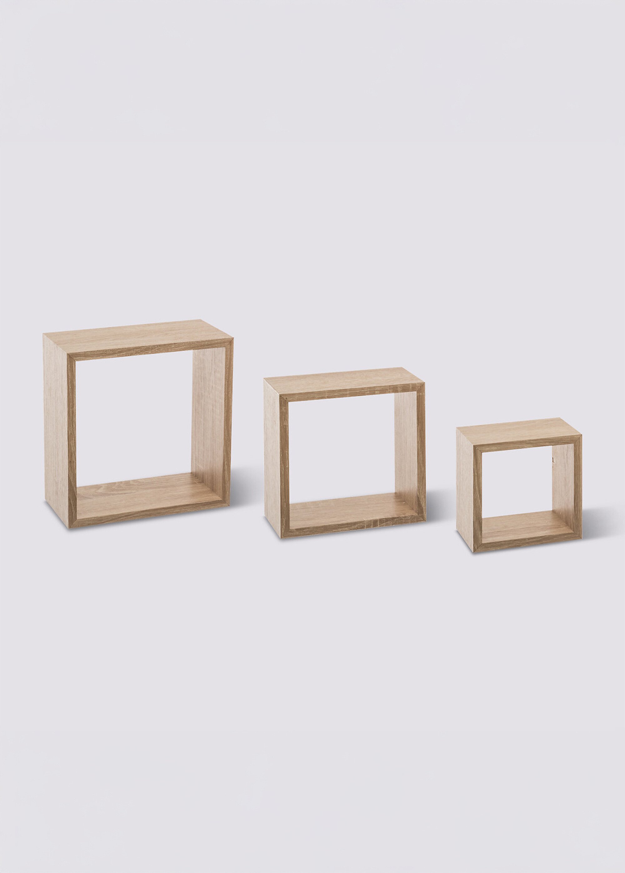 Etagères murales cubes, décor bois MARRON JJA-138956C FA1