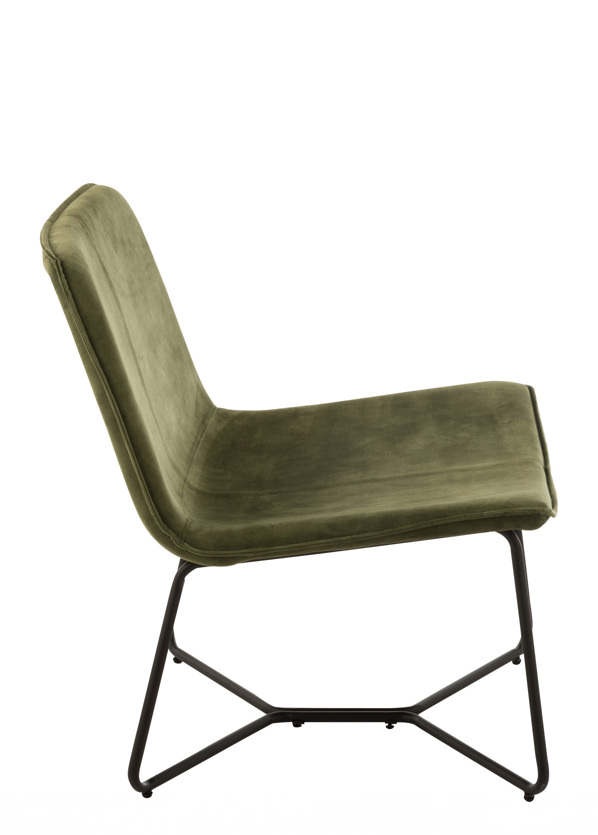Fauteuil épuré, large assise velours VERT JP-19519 DR1