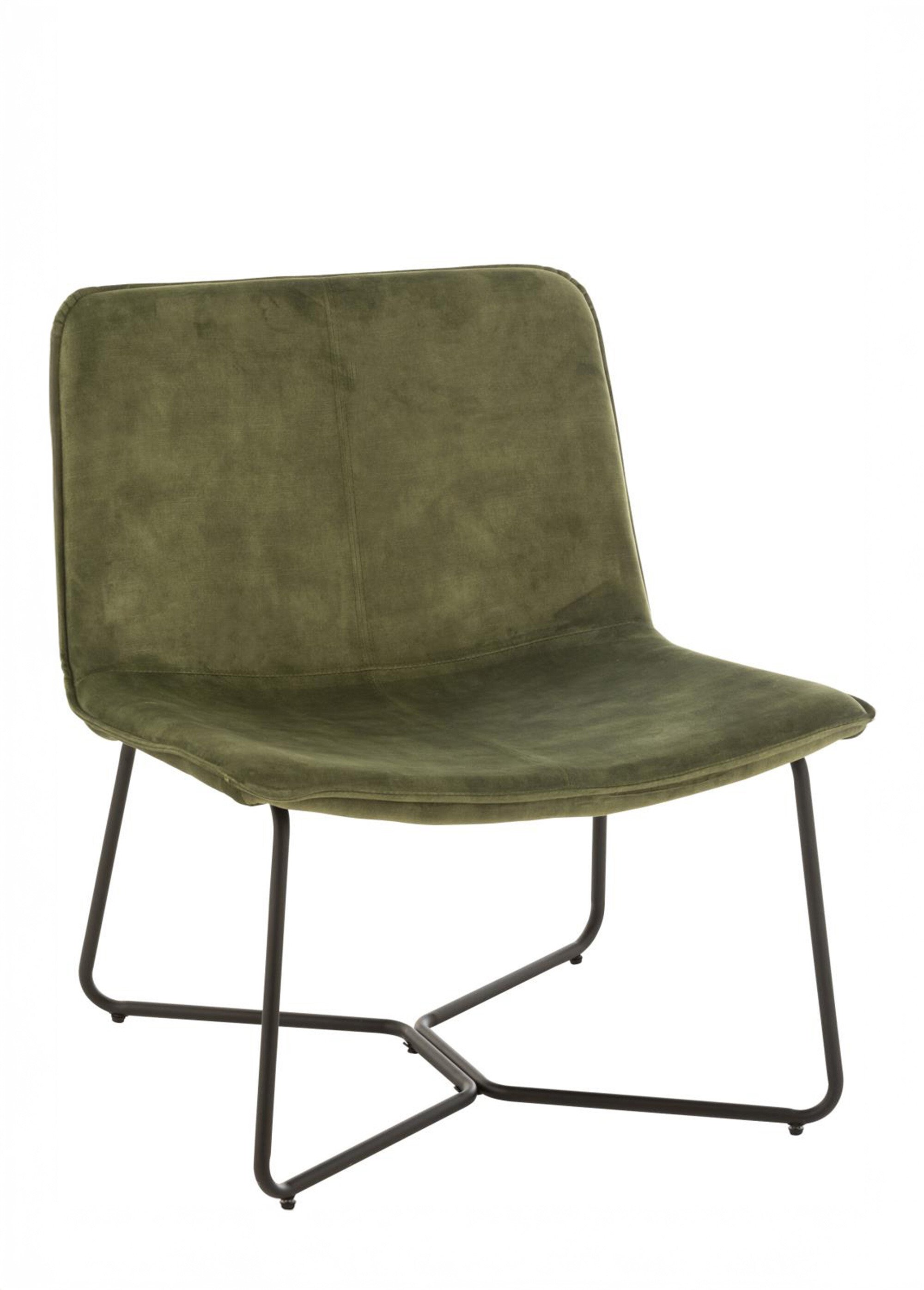 Fauteuil épuré, large assise velours