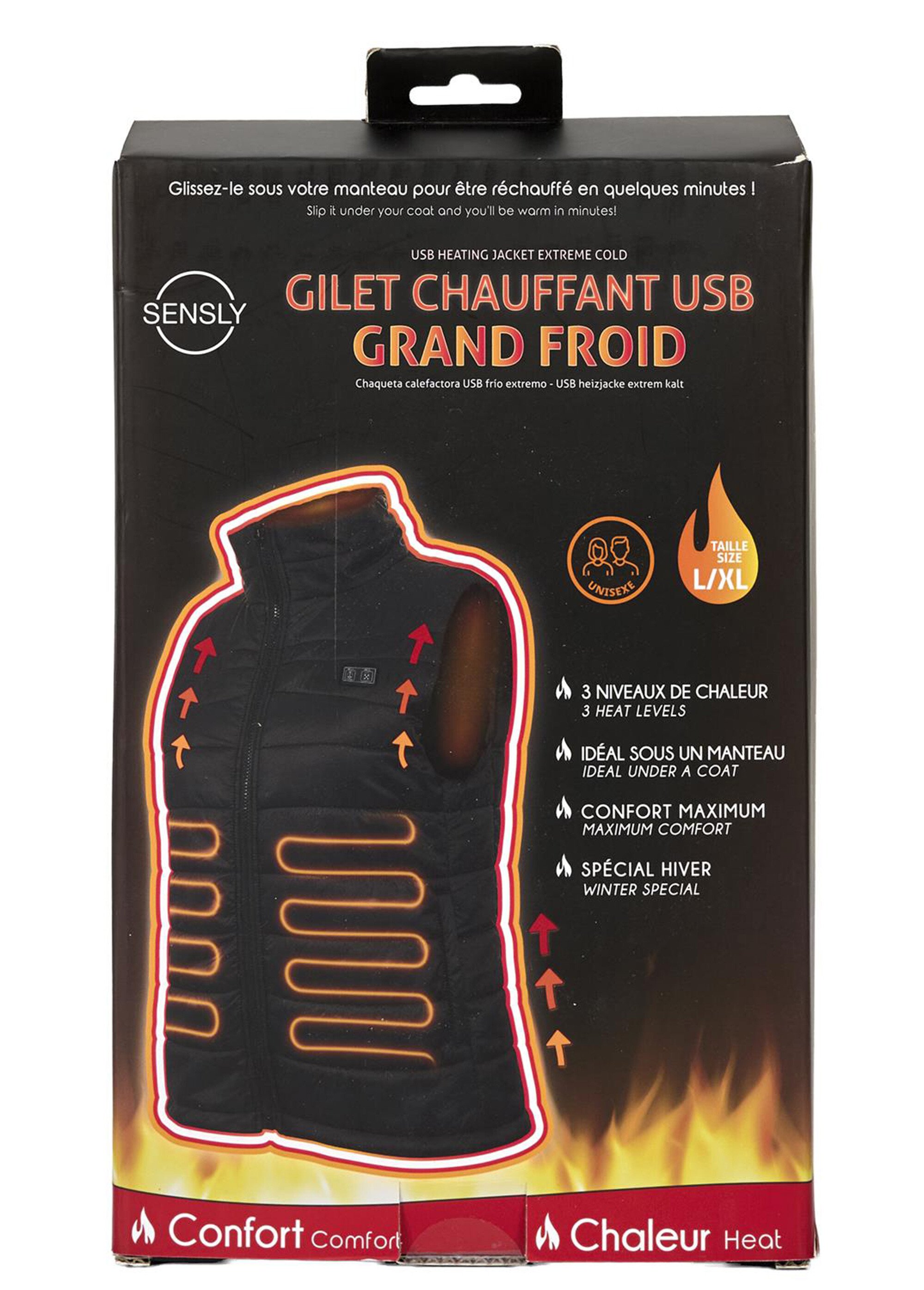 Gilet sans manches chauffant USB Homme Noir CMP-SB0034 DE3