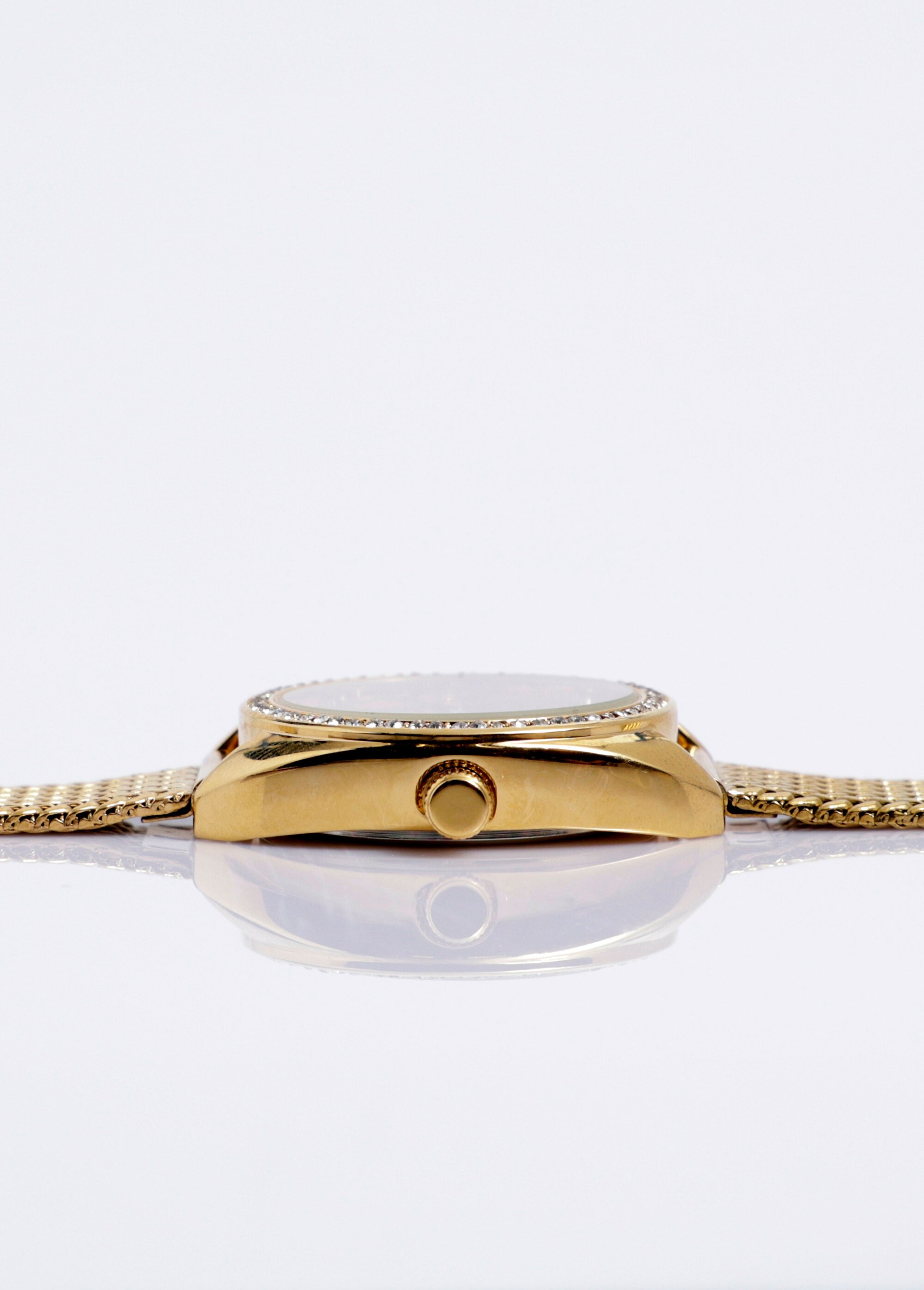 Montre bijou acier cadran rond strass Noir FASBS-FA1692 DE2