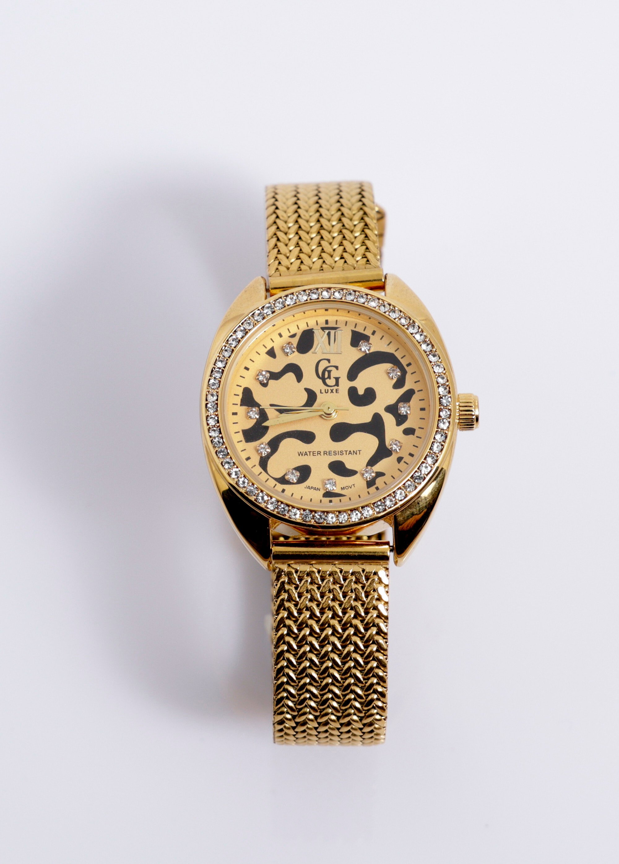 Montre bijou acier cadran rond strass