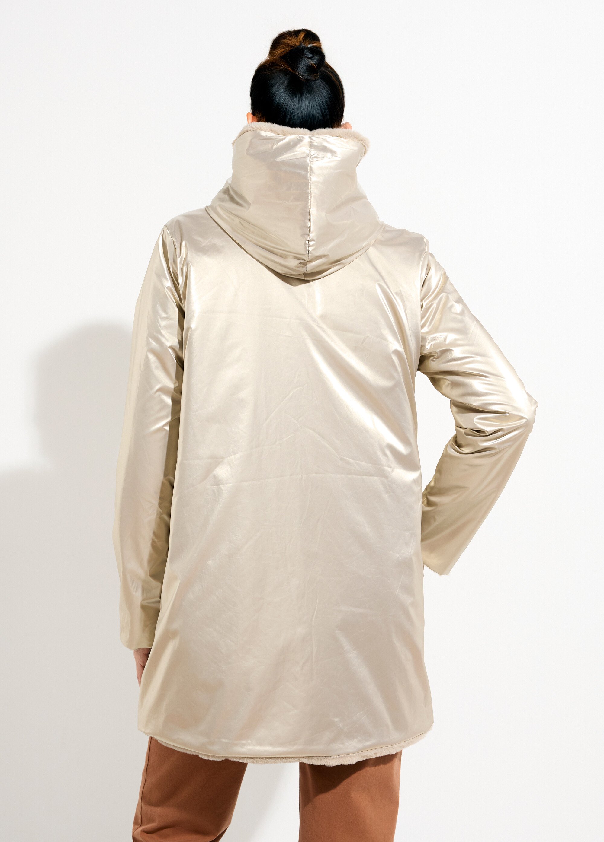 Parka réversible déperlant / fourrure 2D Femme Doré LJ-20032TRICO DO1
