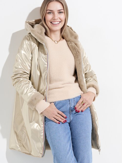 Parka réversible déperlant / fourrure 2D Femme Doré LJ-20032TRICO MV1