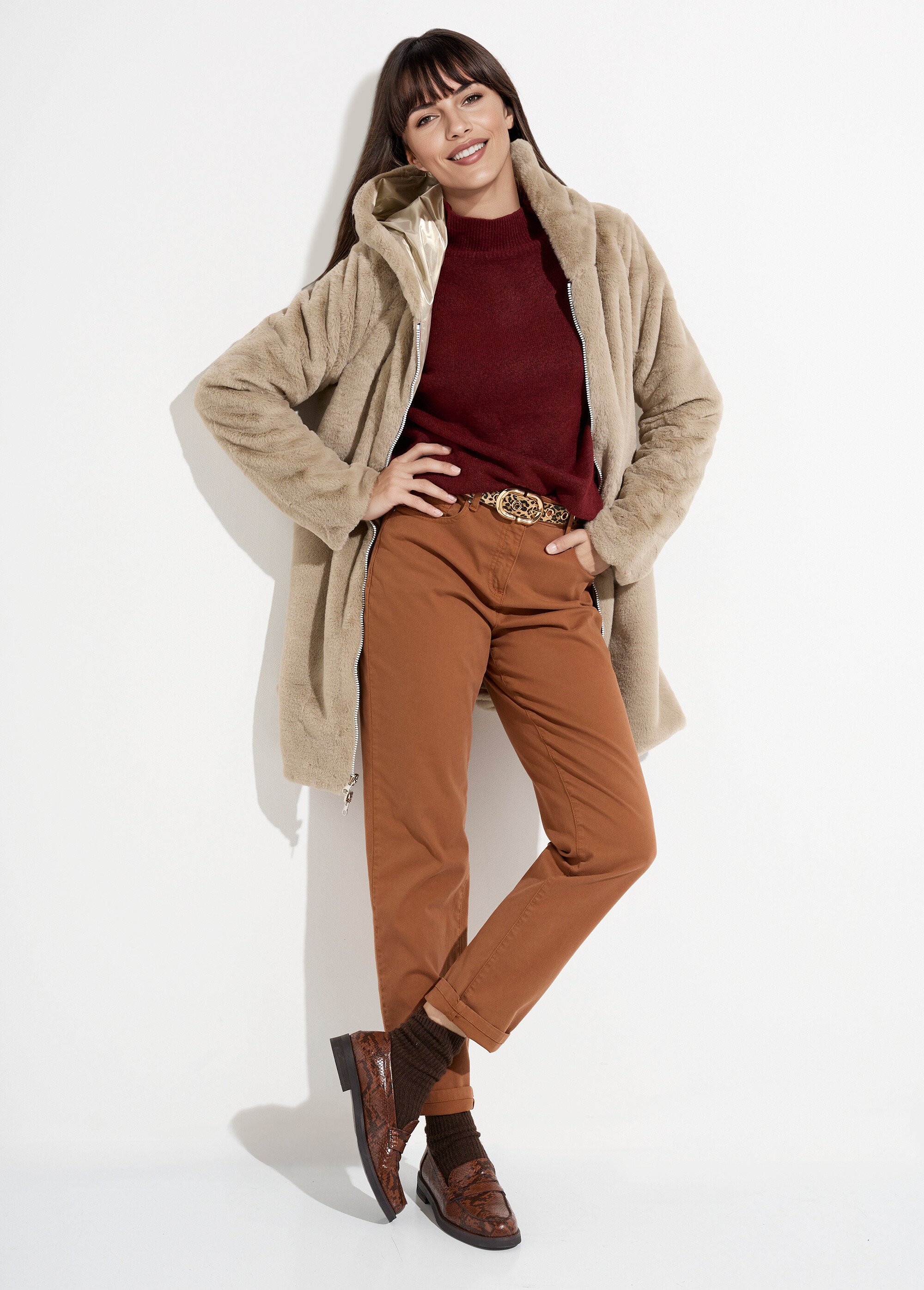 Parka réversible déperlant / fourrure 2D Femme Doré LJ-20032TRICO SI1