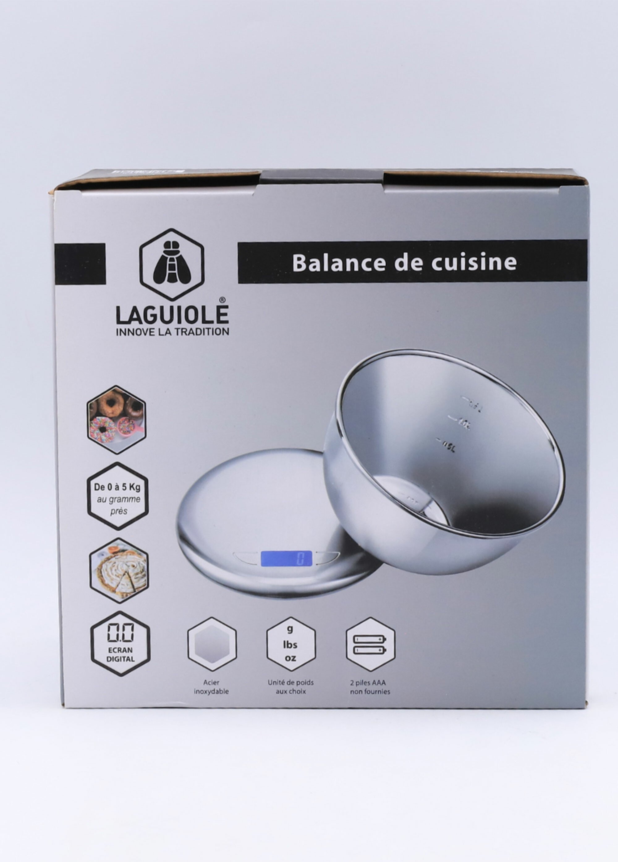 Balance de cuisine précision, en inox Gris LAG0129/3 DE2