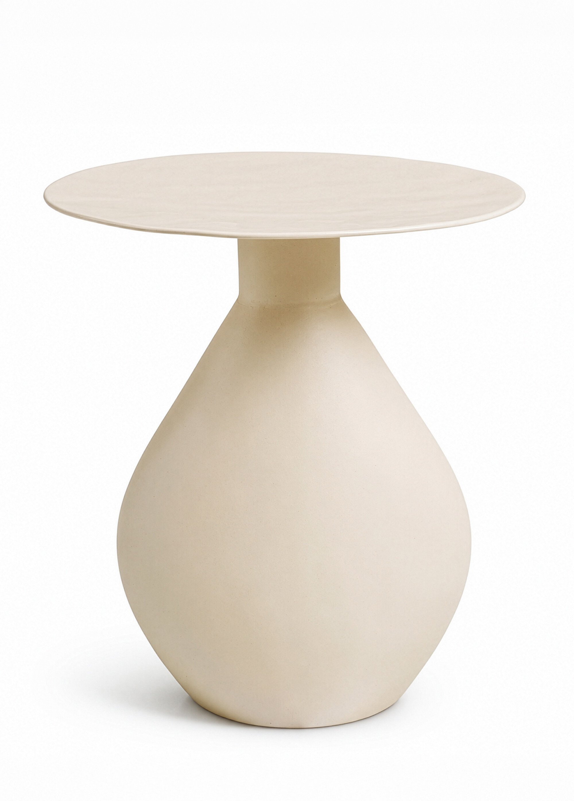 Table d'appoint émaillée haut. 40cm CALAIS BLANC CASSE HN-2151501 FA1