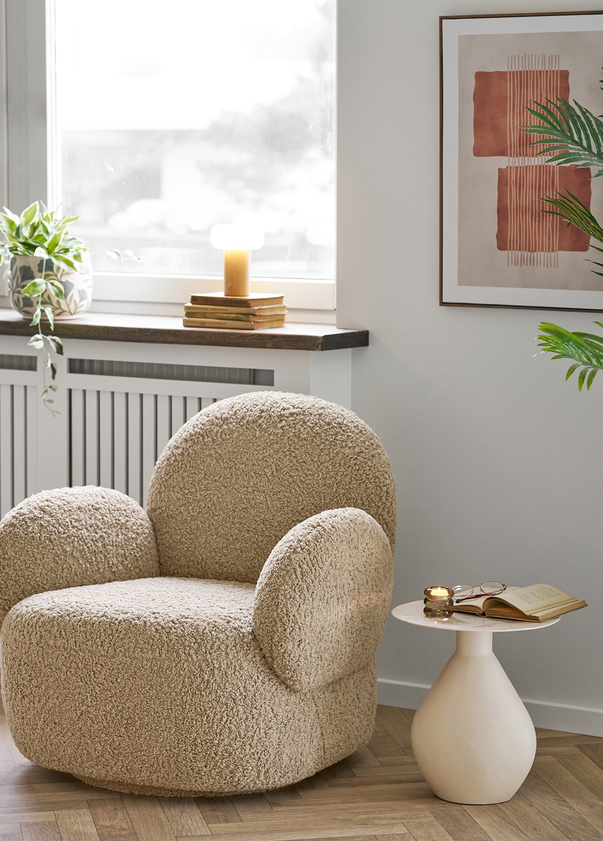 Table d'appoint émaillée haut. 40cm CALAIS BLANC CASSE HN-2151501 SI1