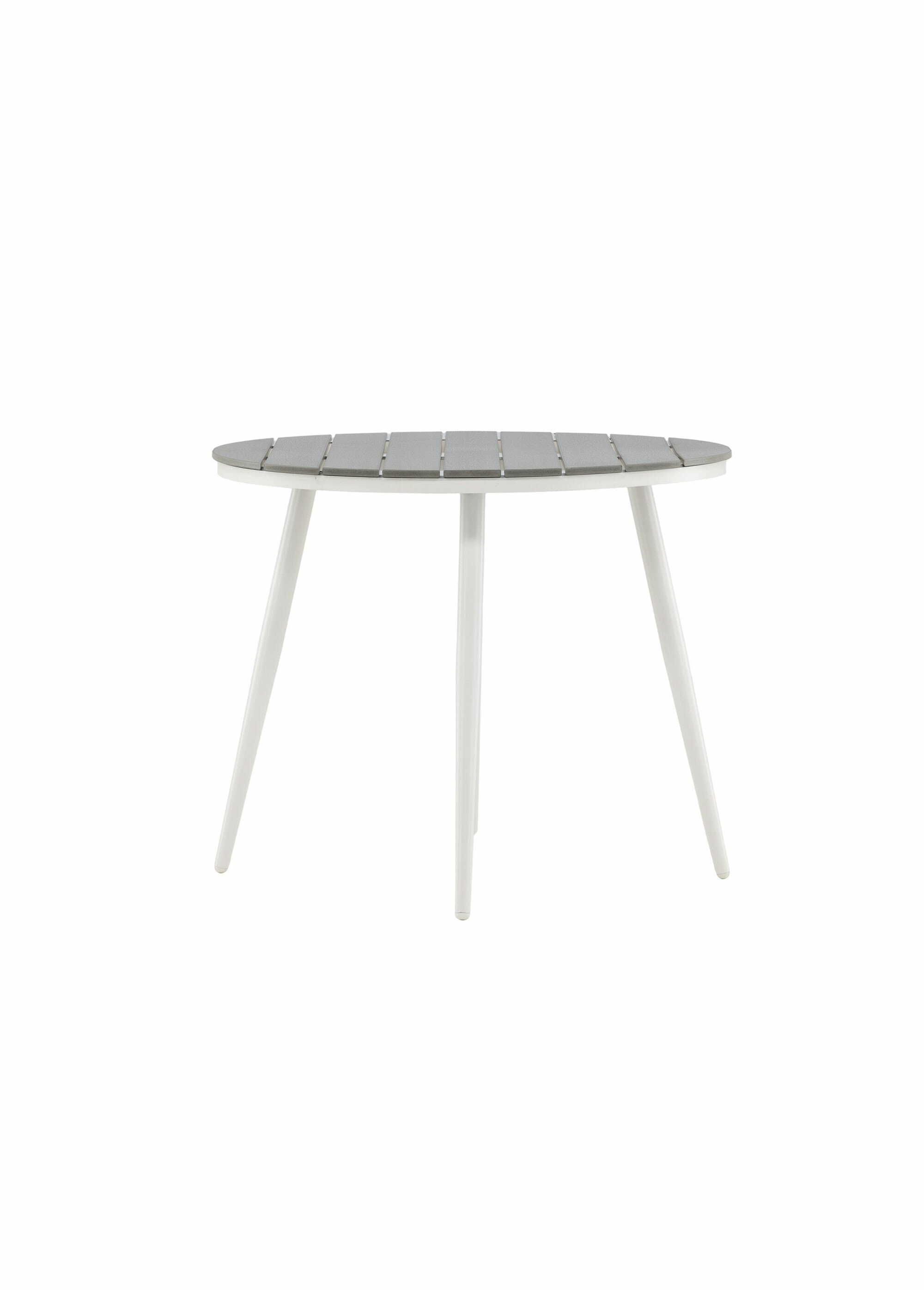 Table de jardin alu et érable, diam 90cm