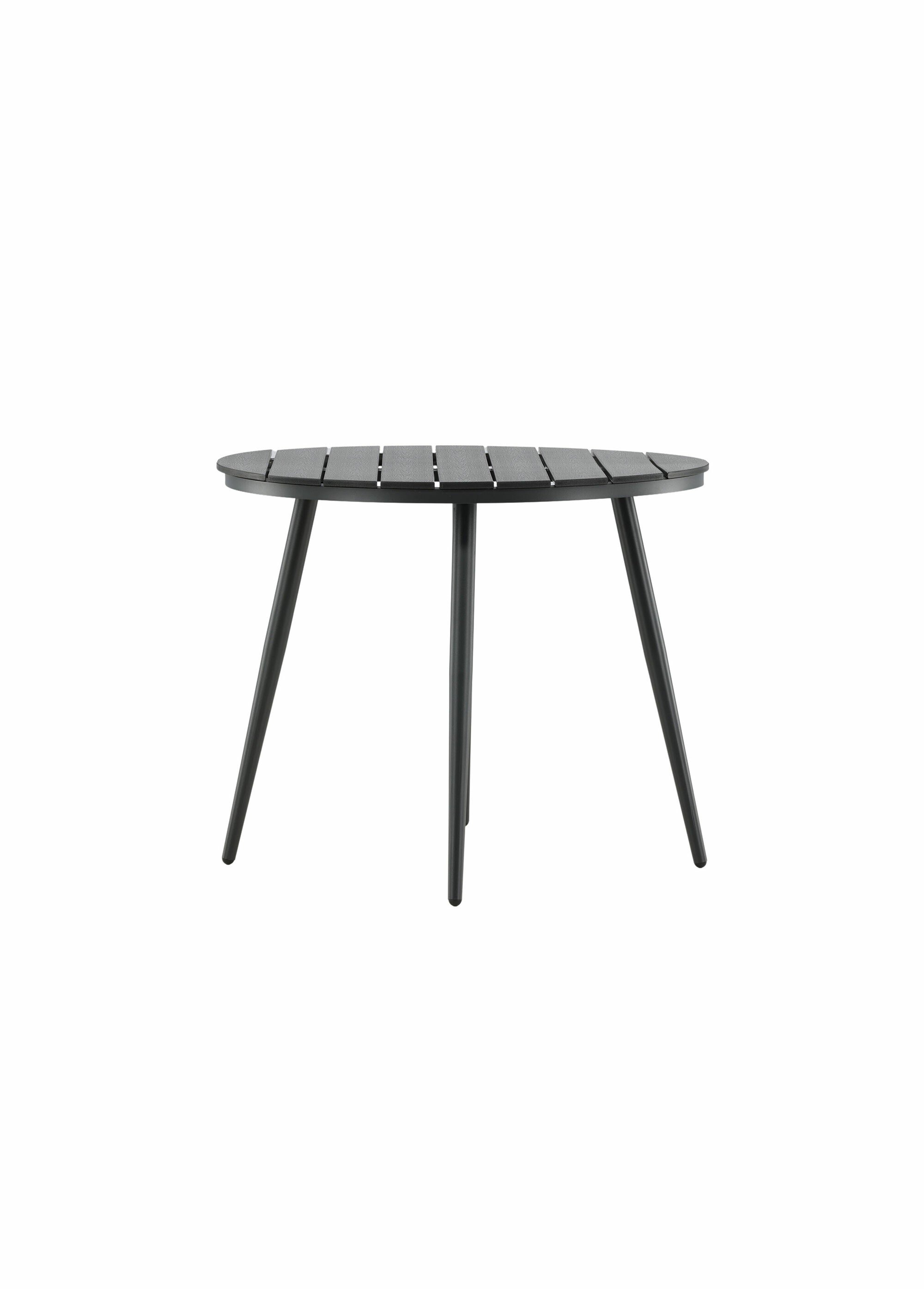 Table de jardin alu et érable, diam 90cm