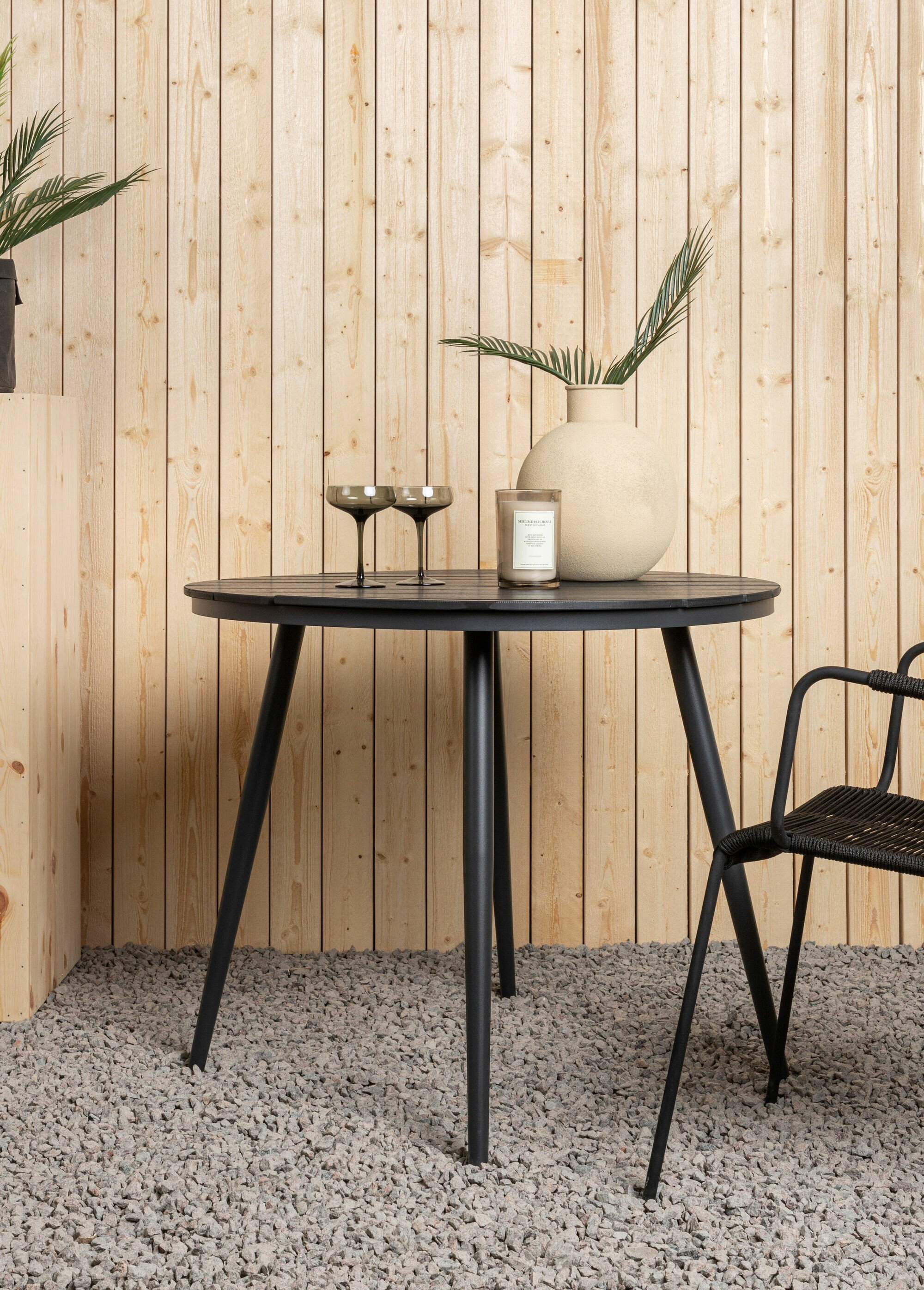 Table de jardin alu et érable, diam 90cm NOIR VEN-2079-400 SI1