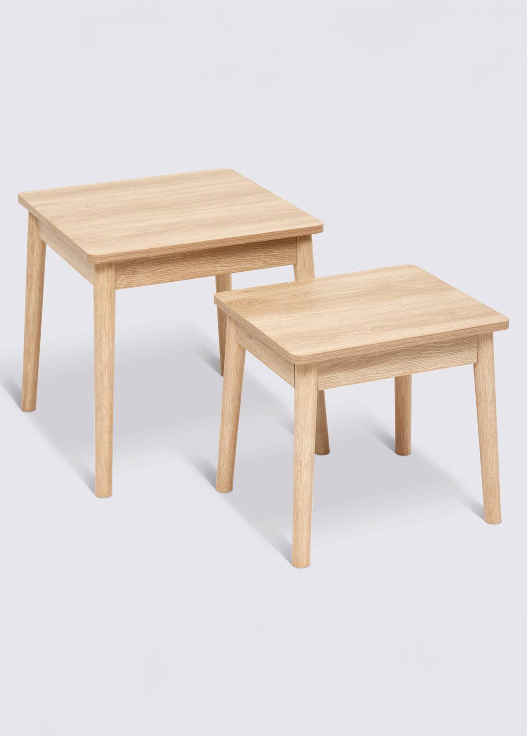 Tables gigognes rectangle, décor bois BEIGE JJA-193660 FA1