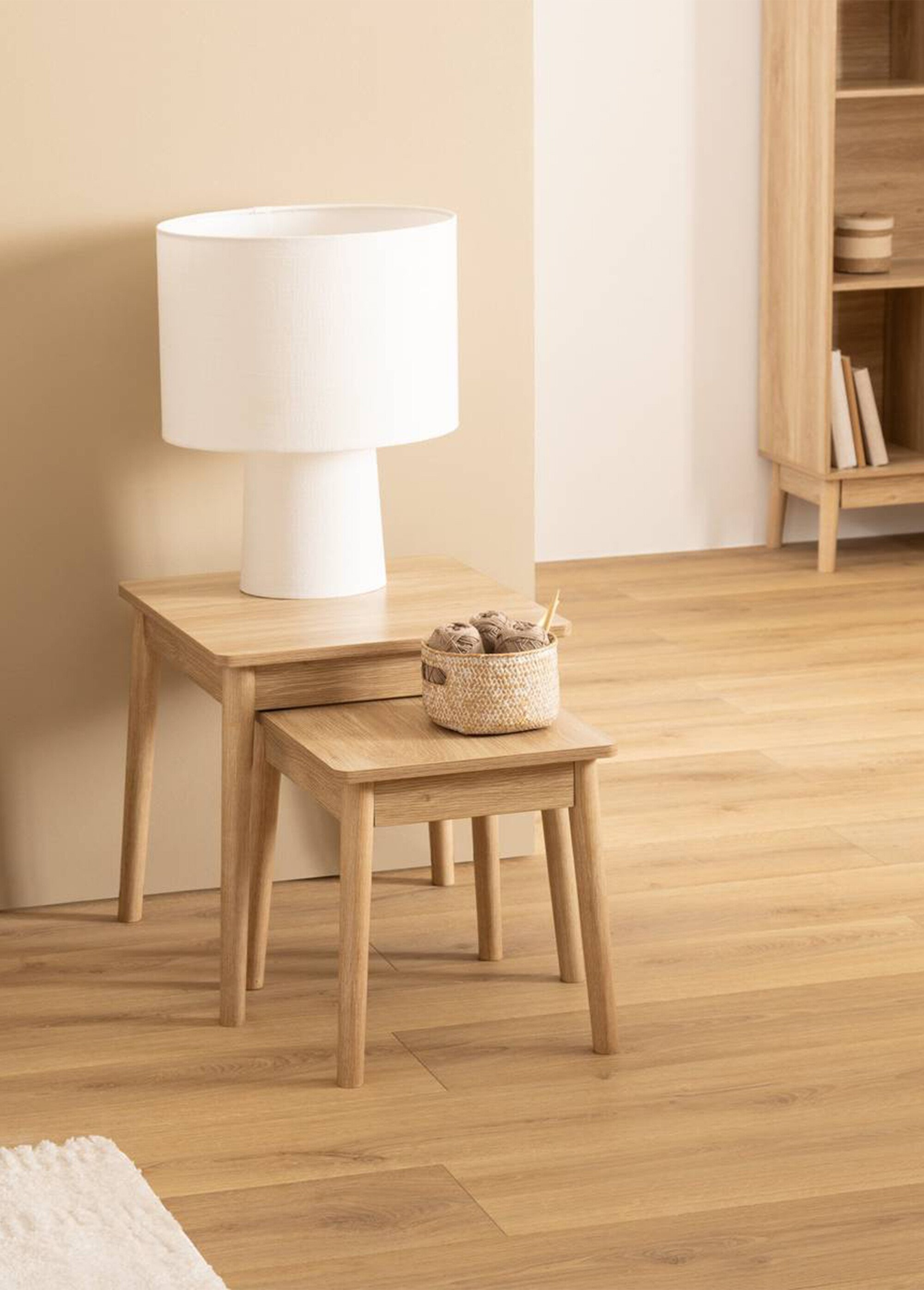 Tables gigognes rectangle, décor bois BEIGE JJA-193660 SI2