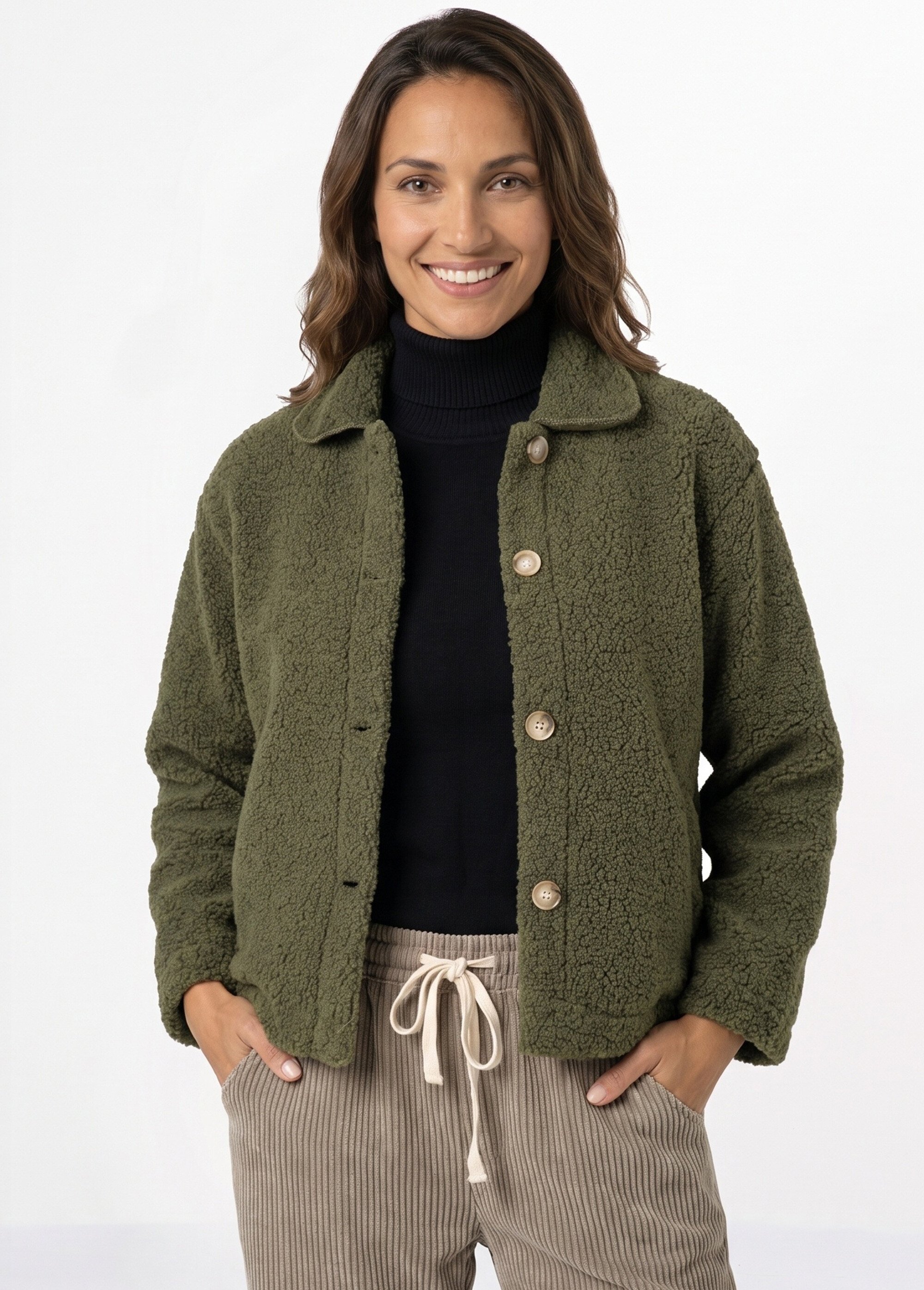 Veste maille bouclette intérieur polaire