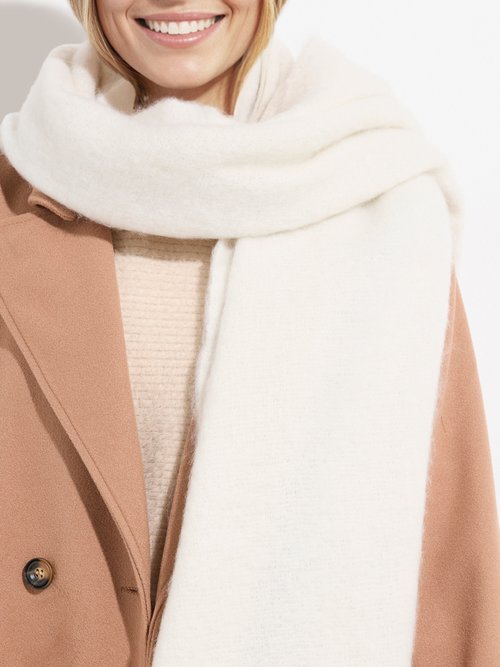 Echarpe XXL unie à grosses franges Femme Blanc NES180LSW2412 DE2