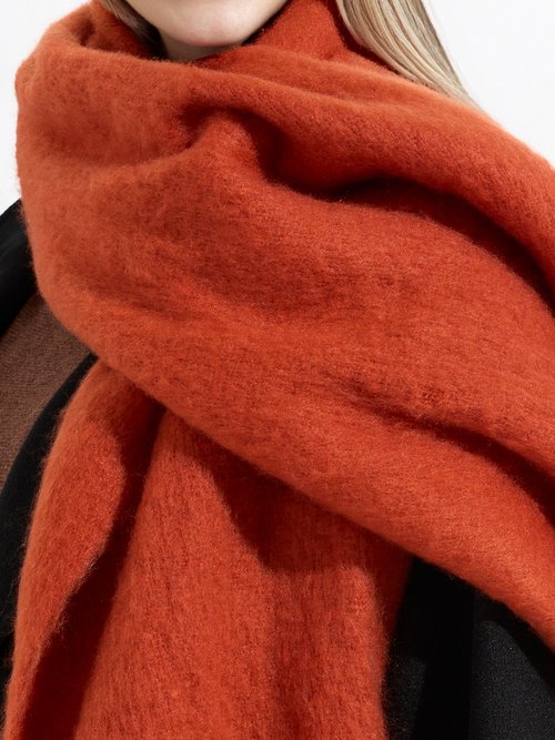 Echarpe XXL unie à grosses franges Femme Orange NES180LSW2412 DE2