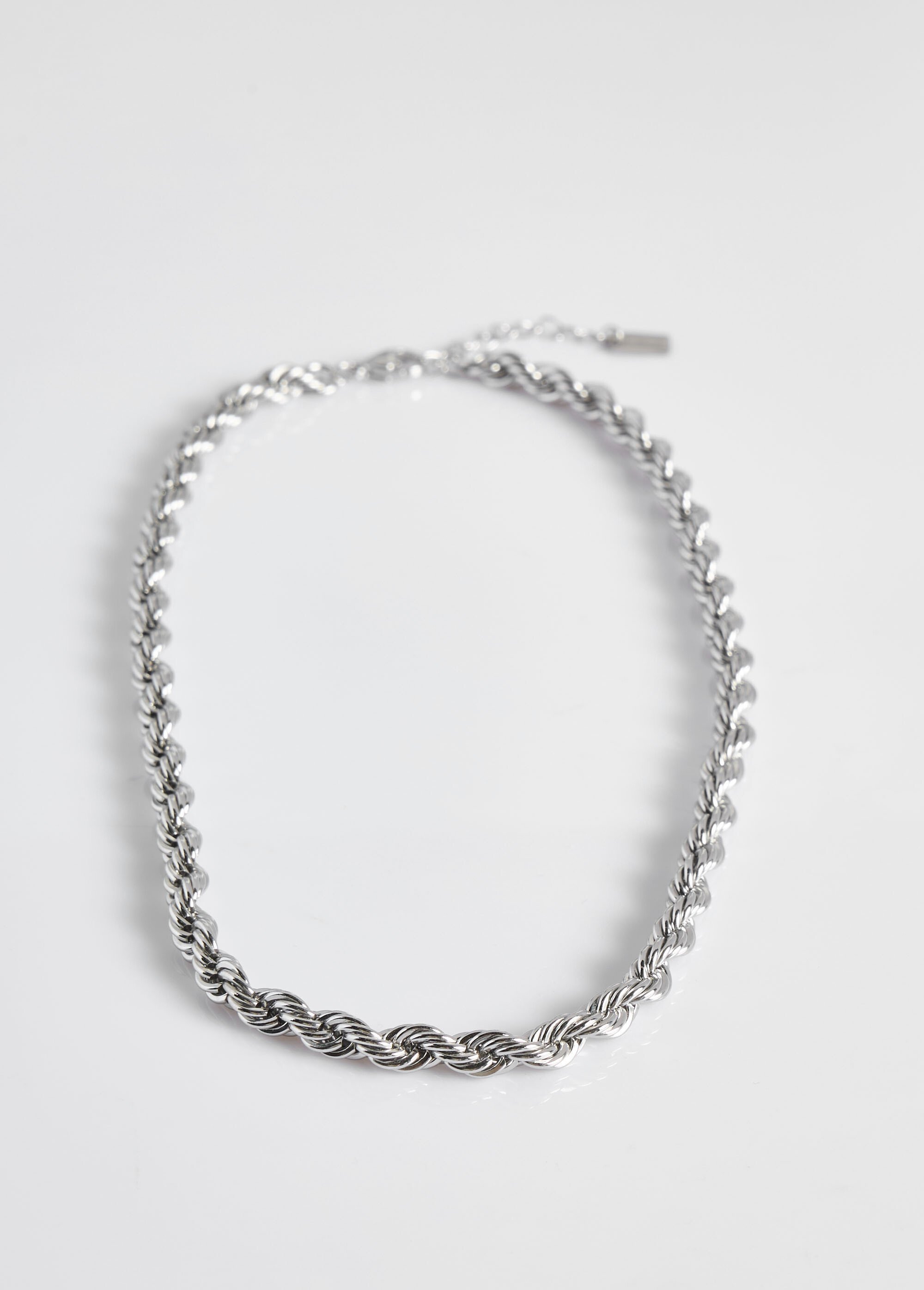Collier maille torsadée en acier inox Argenté L08-300 DE1
