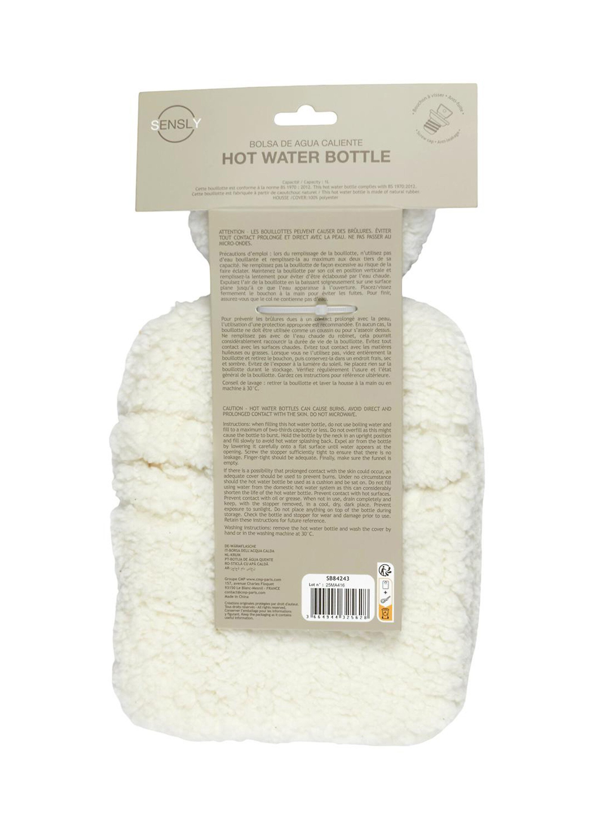 Bouillotte à eau avec housse sherpa