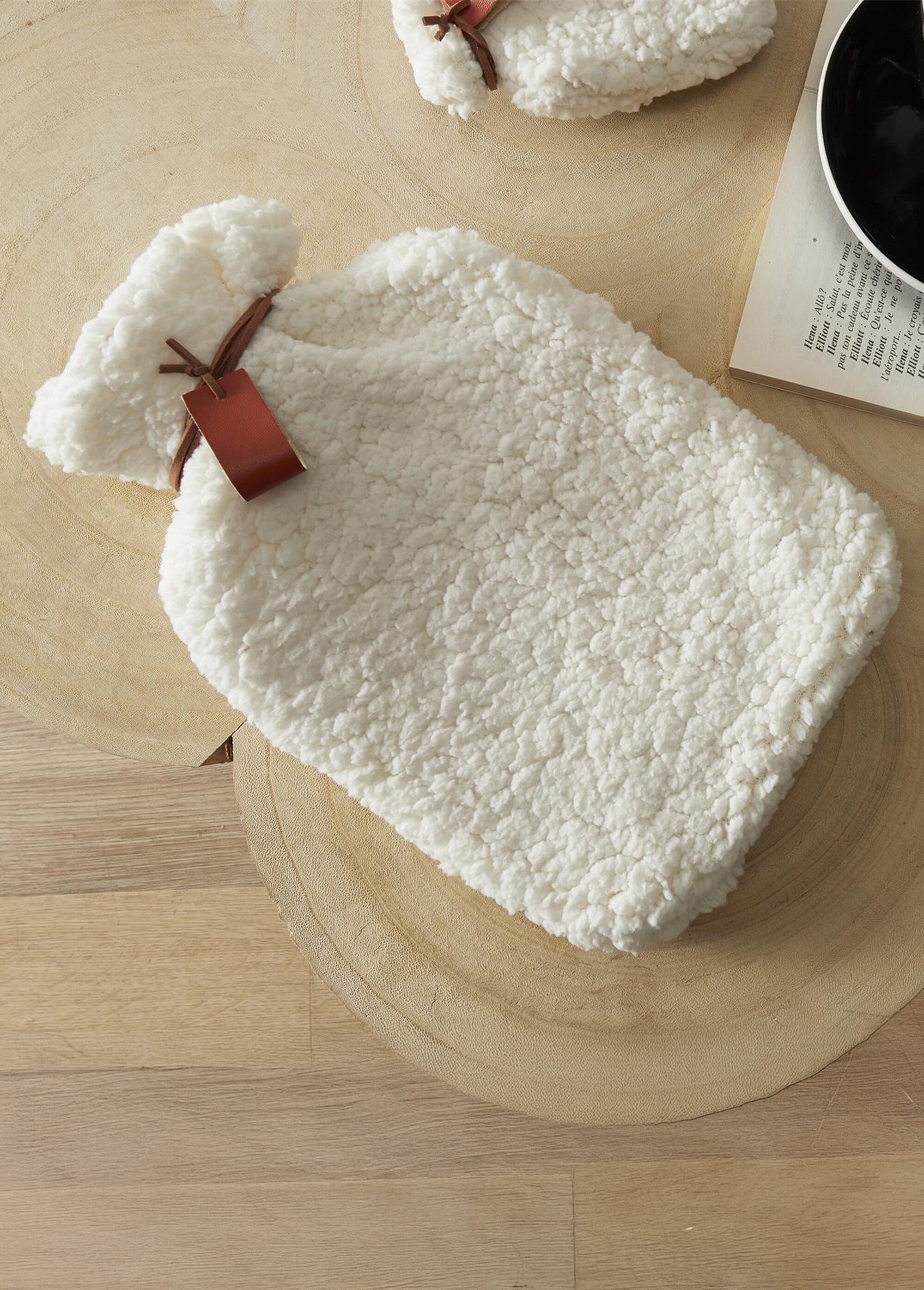 Bouillotte à eau avec housse sherpa Blanc CMP-SB84243 SI2