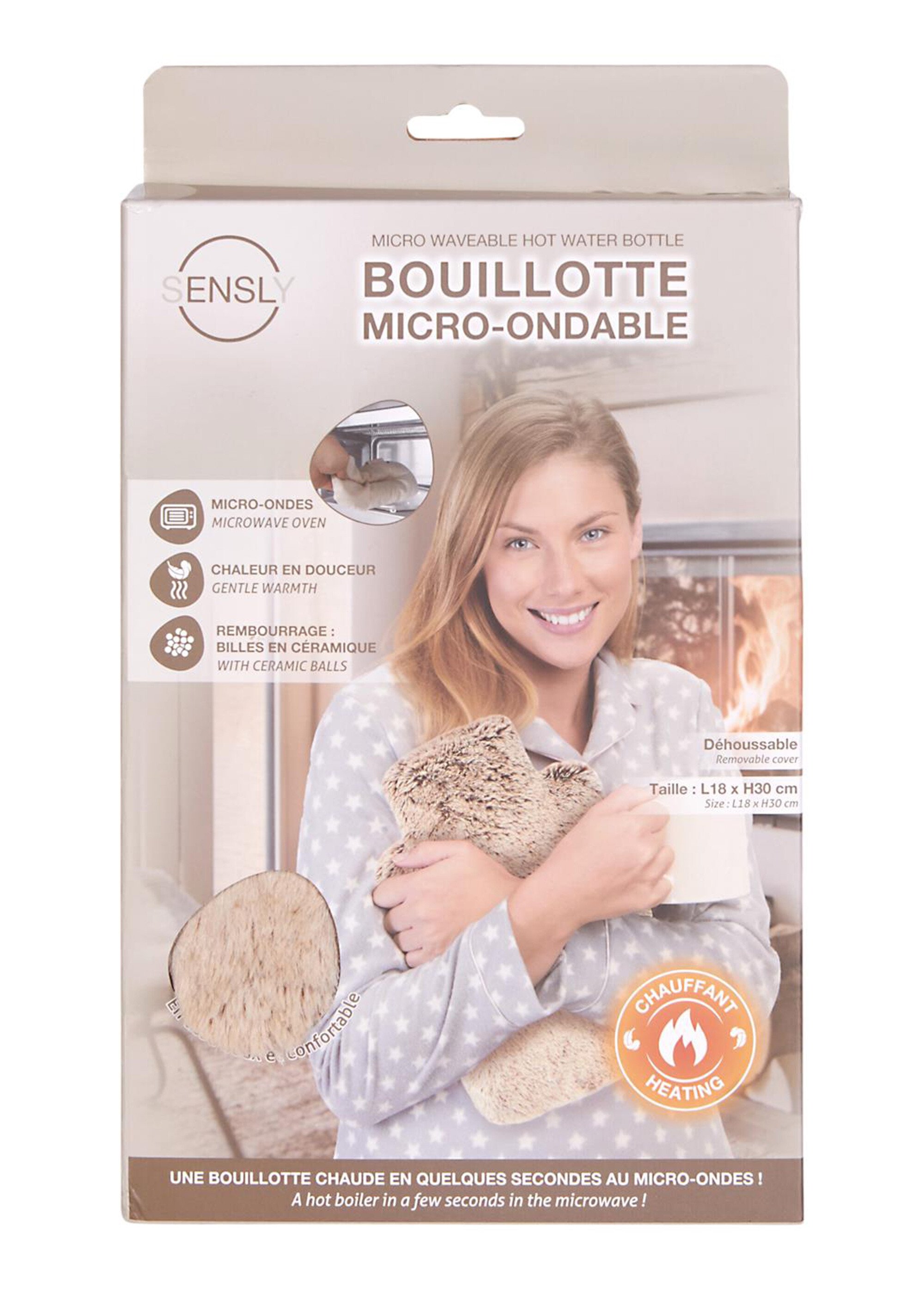 Bouillotte micro ondable + housse fourrure
